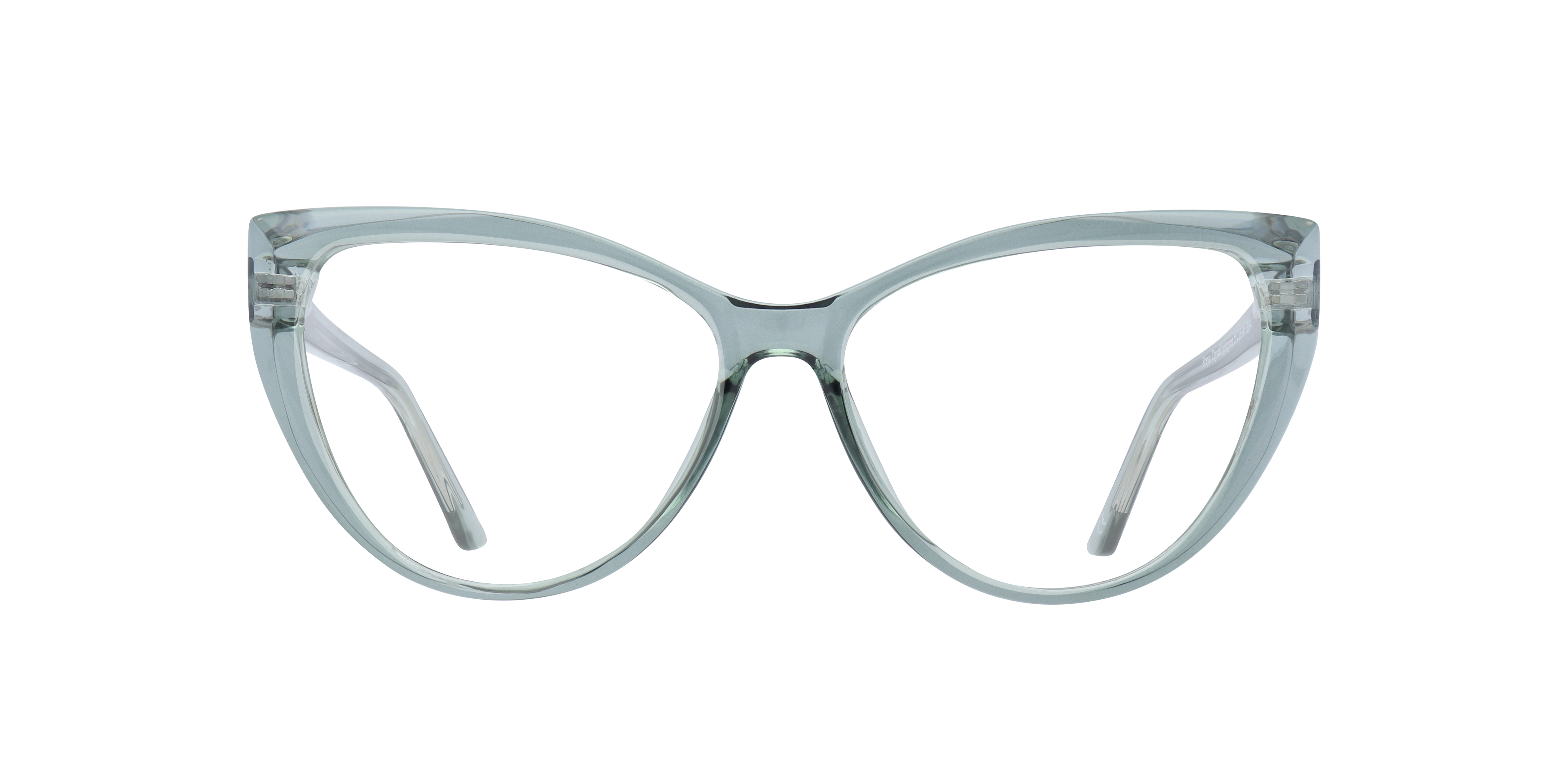 Freya Crystal & Light Green PlasticEyeglass Frames for Glasses Direct, Front View