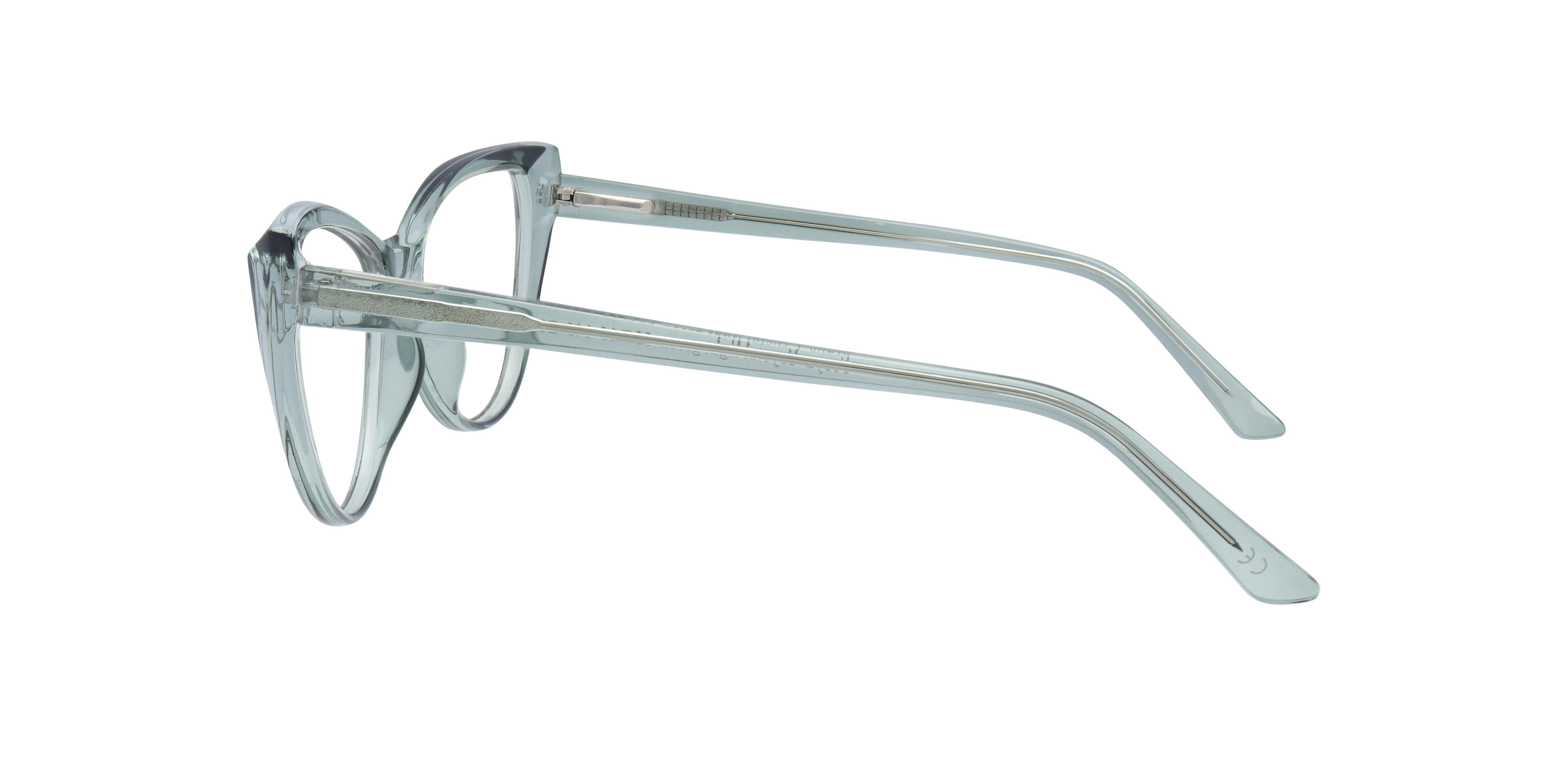 Freya Crystal & Light Green PlasticEyeglass Frames for Glasses Direct, Side View