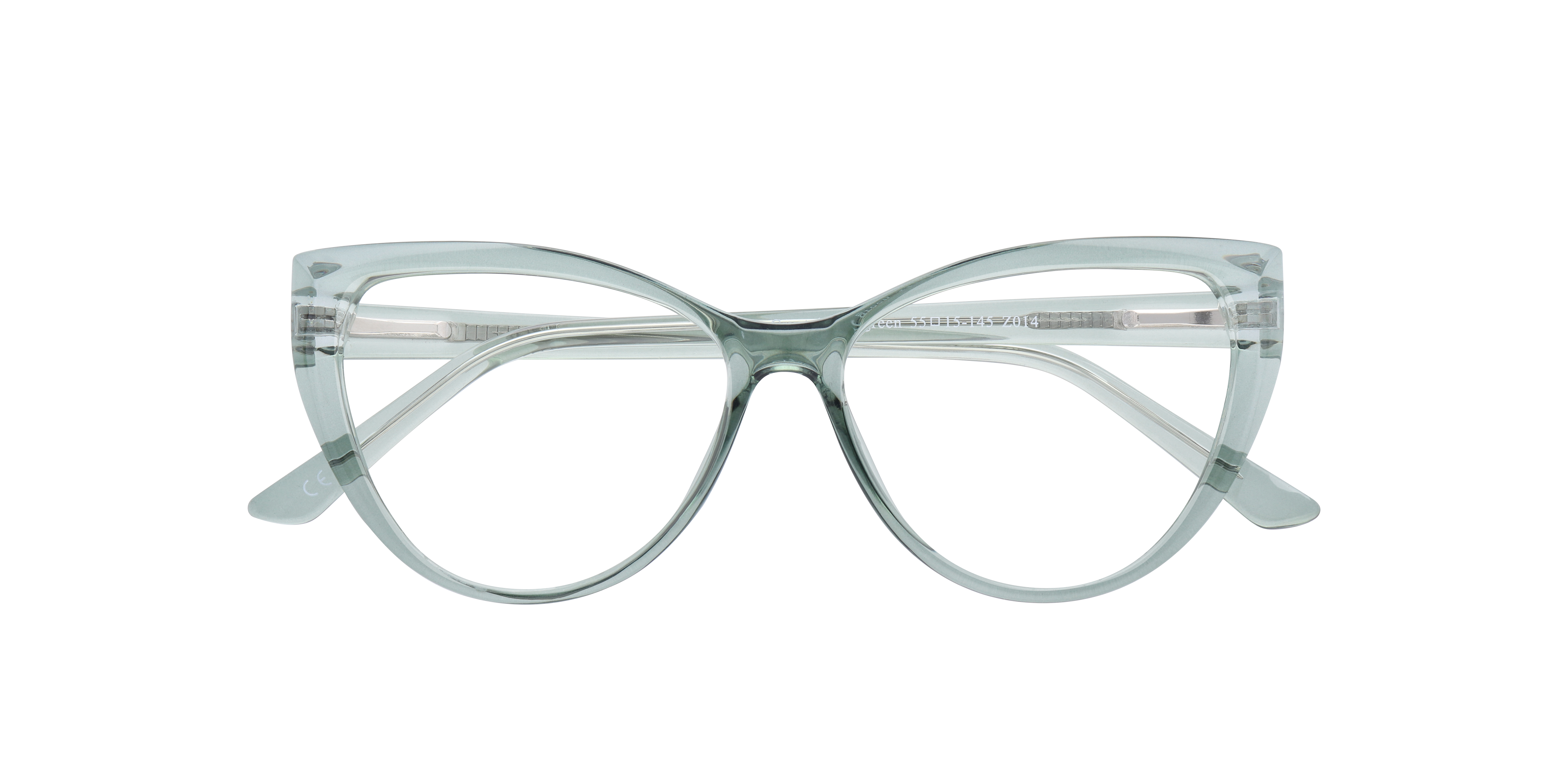 Freya Crystal & Light Green PlasticEyeglass Frames for Glasses Direct, Closed View