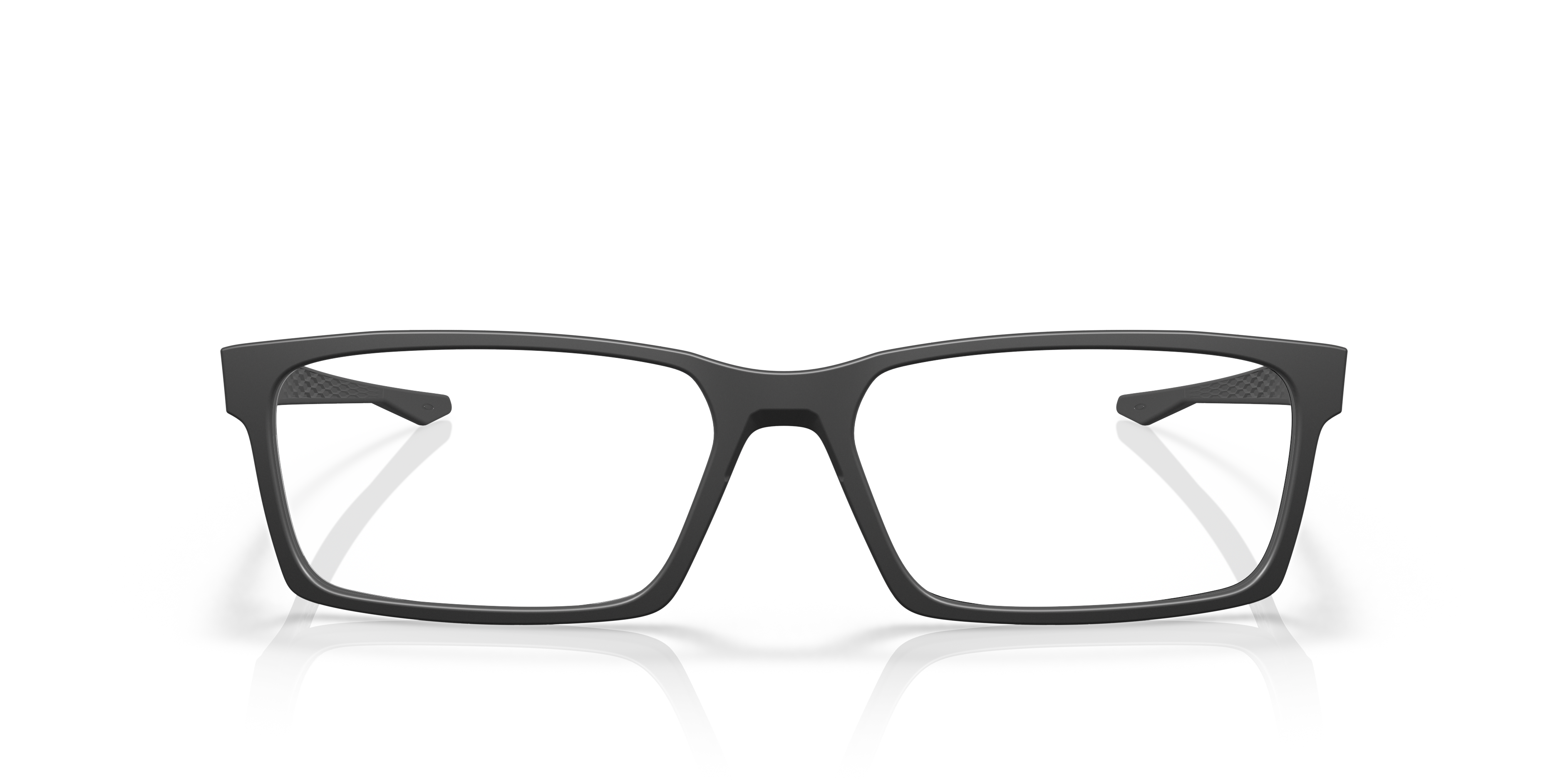 Overhead Satin Black PlasticEyeglass Frames for Glasses Direct, Front View
