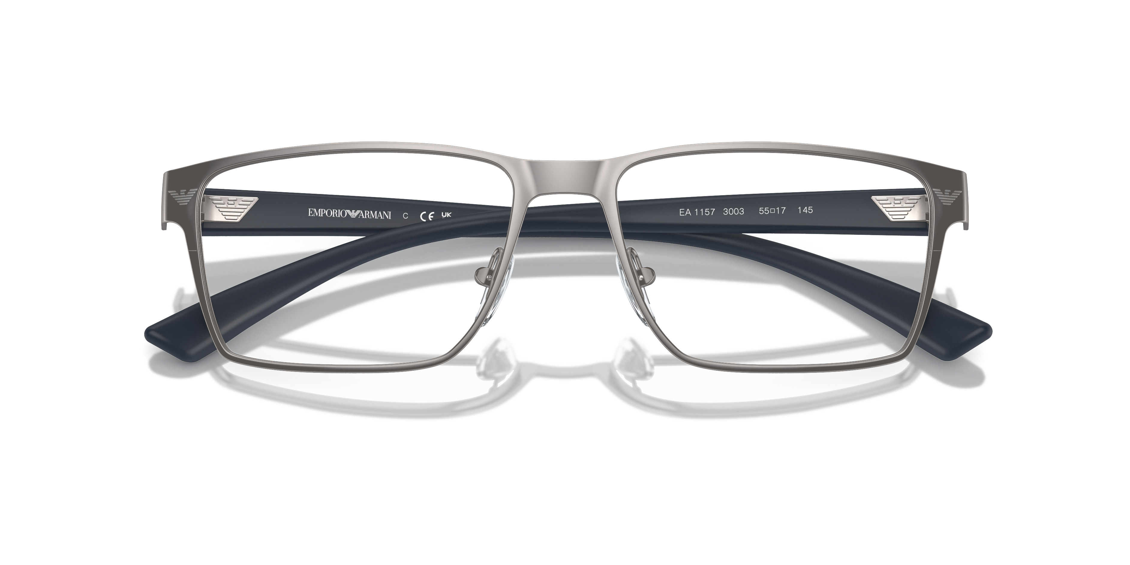 EA1157 Matte Gunmetal MetalEyeglass Frames for Glasses Direct, Closed View