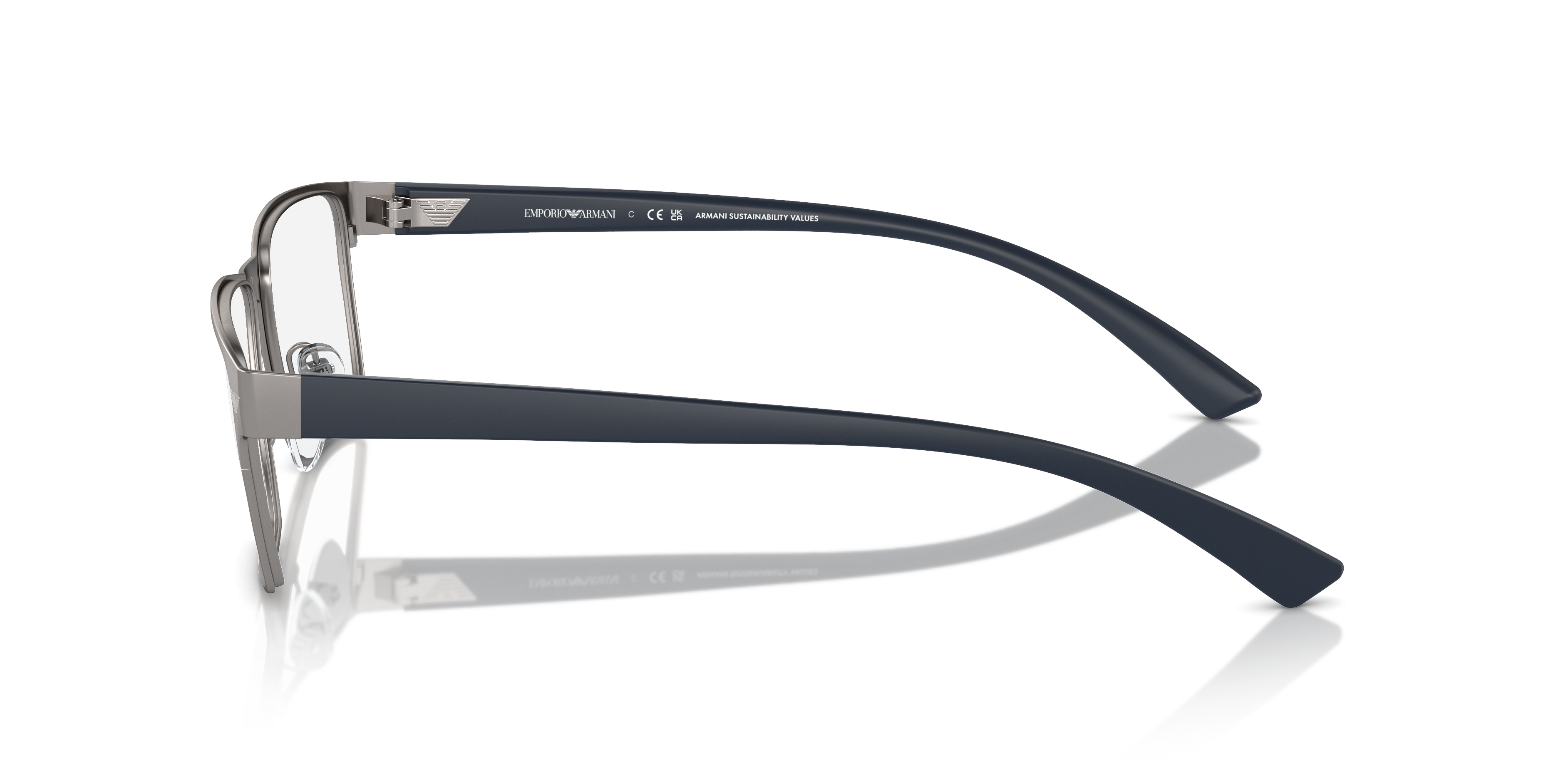 EA1157 Matte Gunmetal MetalEyeglass Frames for Glasses Direct, Side View