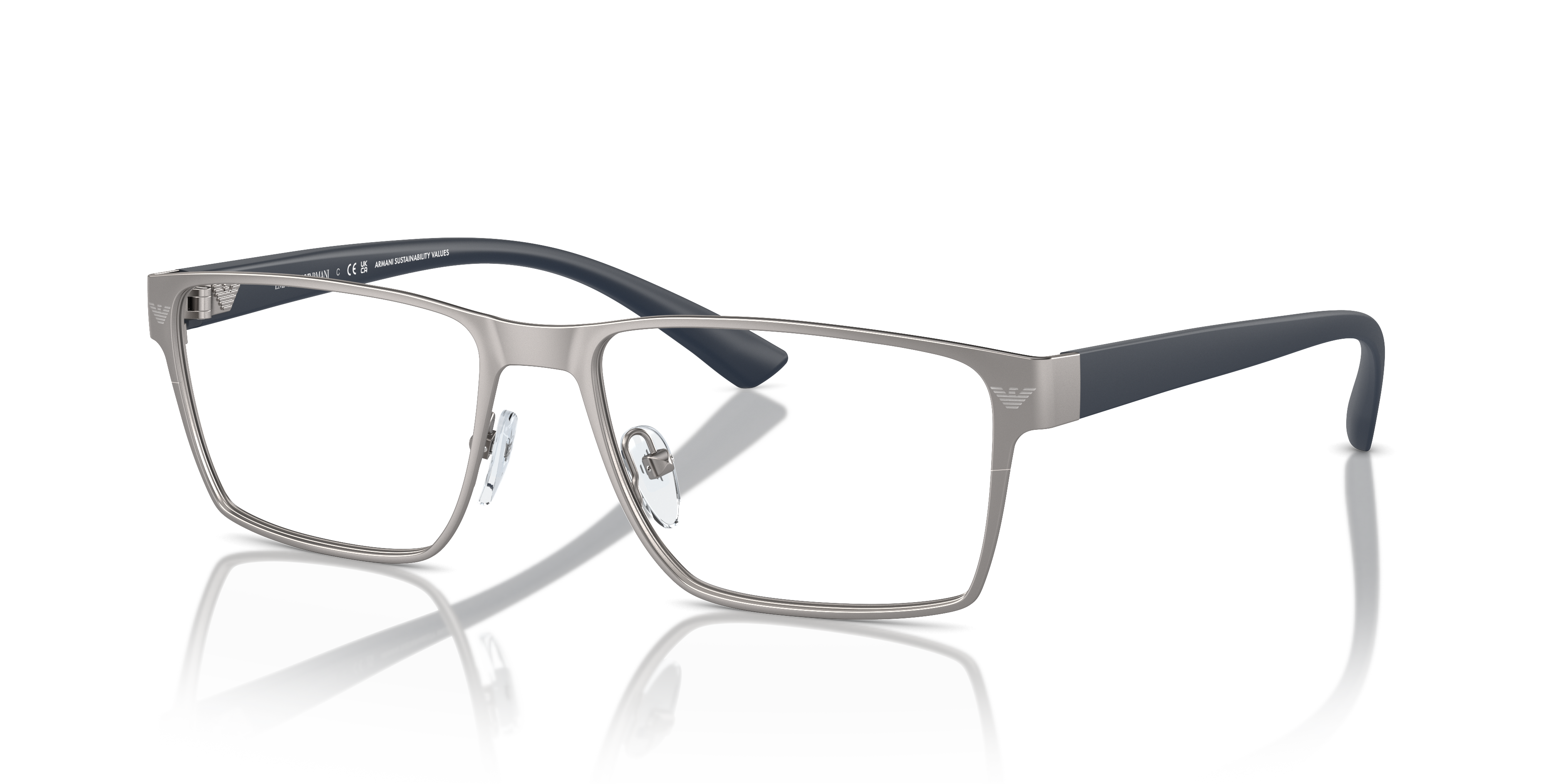 EA1157 Matte Gunmetal MetalEyeglass Frames for Glasses Direct, Angle View