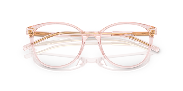 DG3425 Transparent Rose AcetateEyeglass Frames for Glasses Direct, Closed View