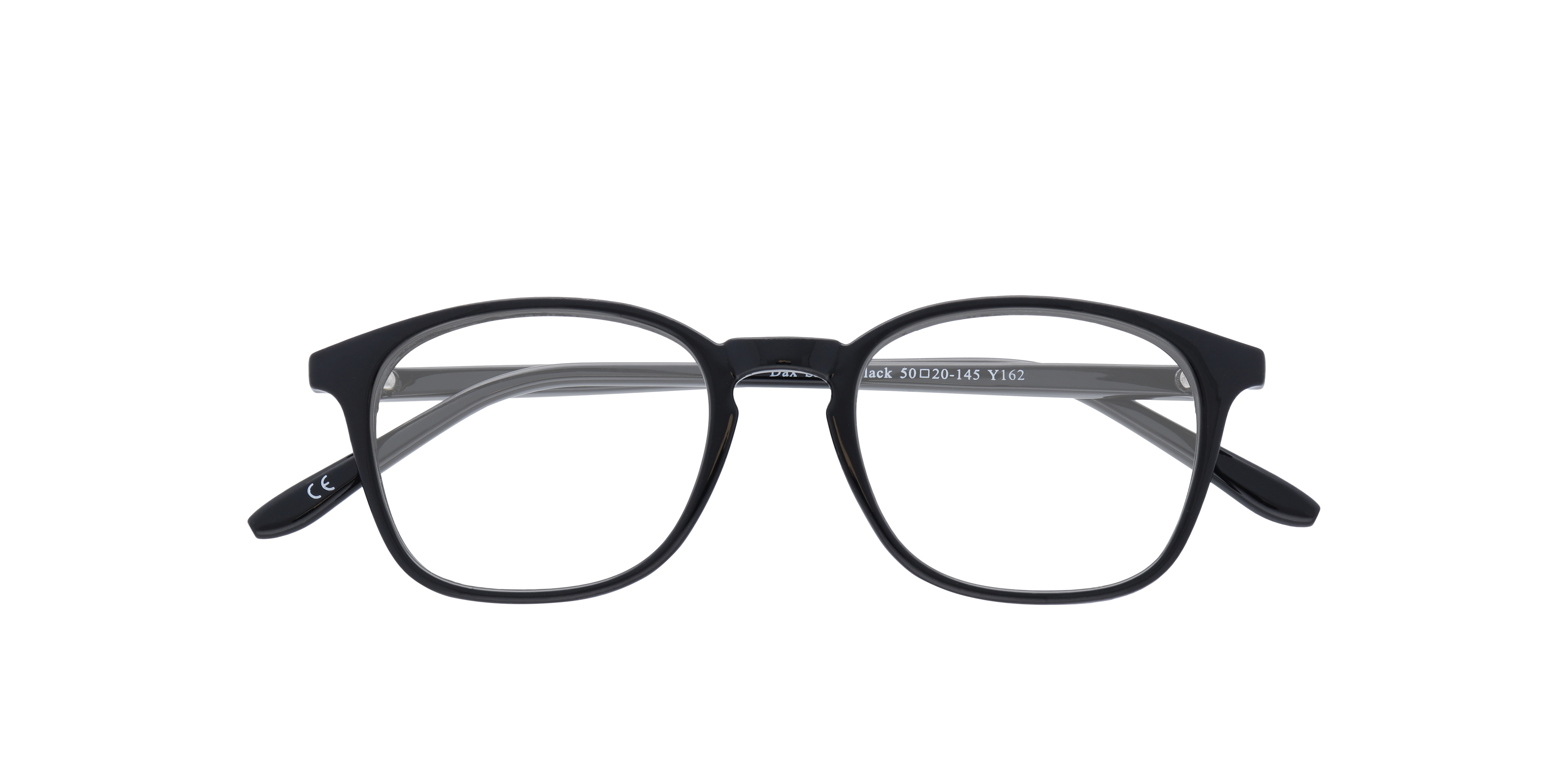 Dax Shiny Black PlasticEyeglass Frames for Glasses Direct, Closed View