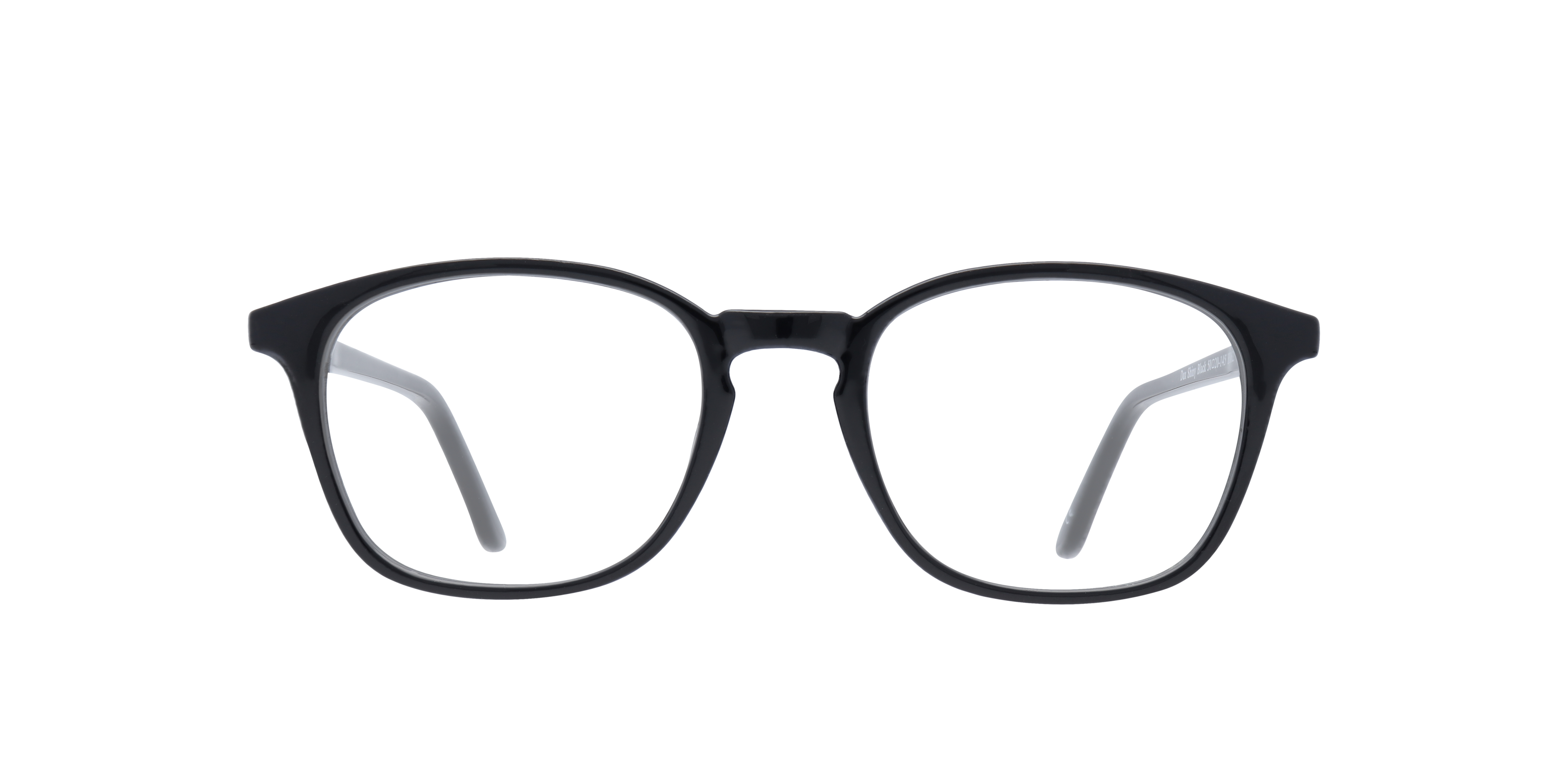 Dax Shiny Black PlasticEyeglass Frames for Glasses Direct, Front View