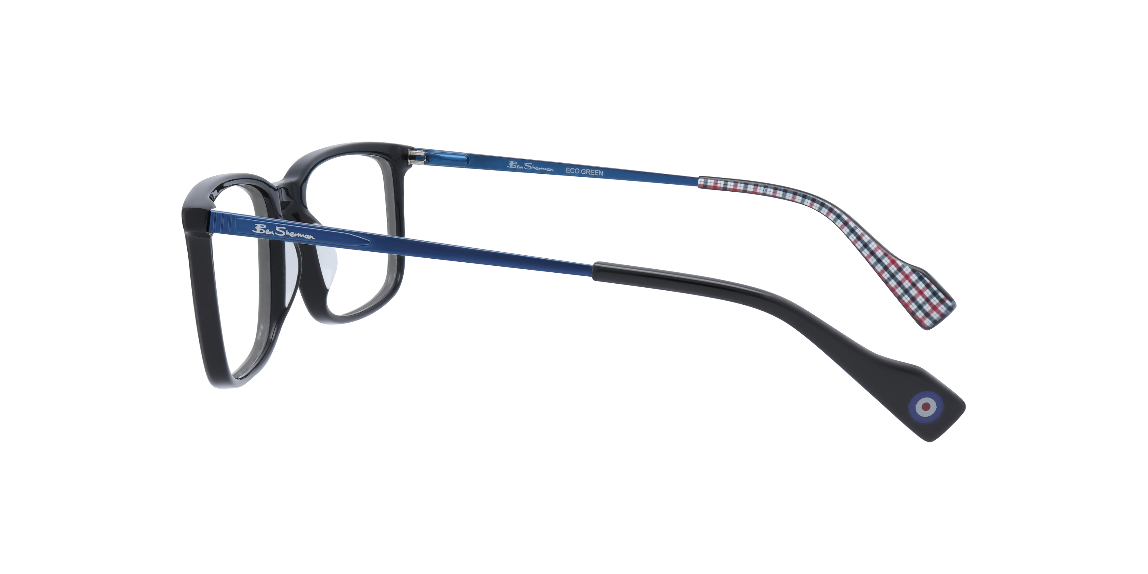 Chester BN Black MetalEyeglass Frames for Glasses Direct, Side View