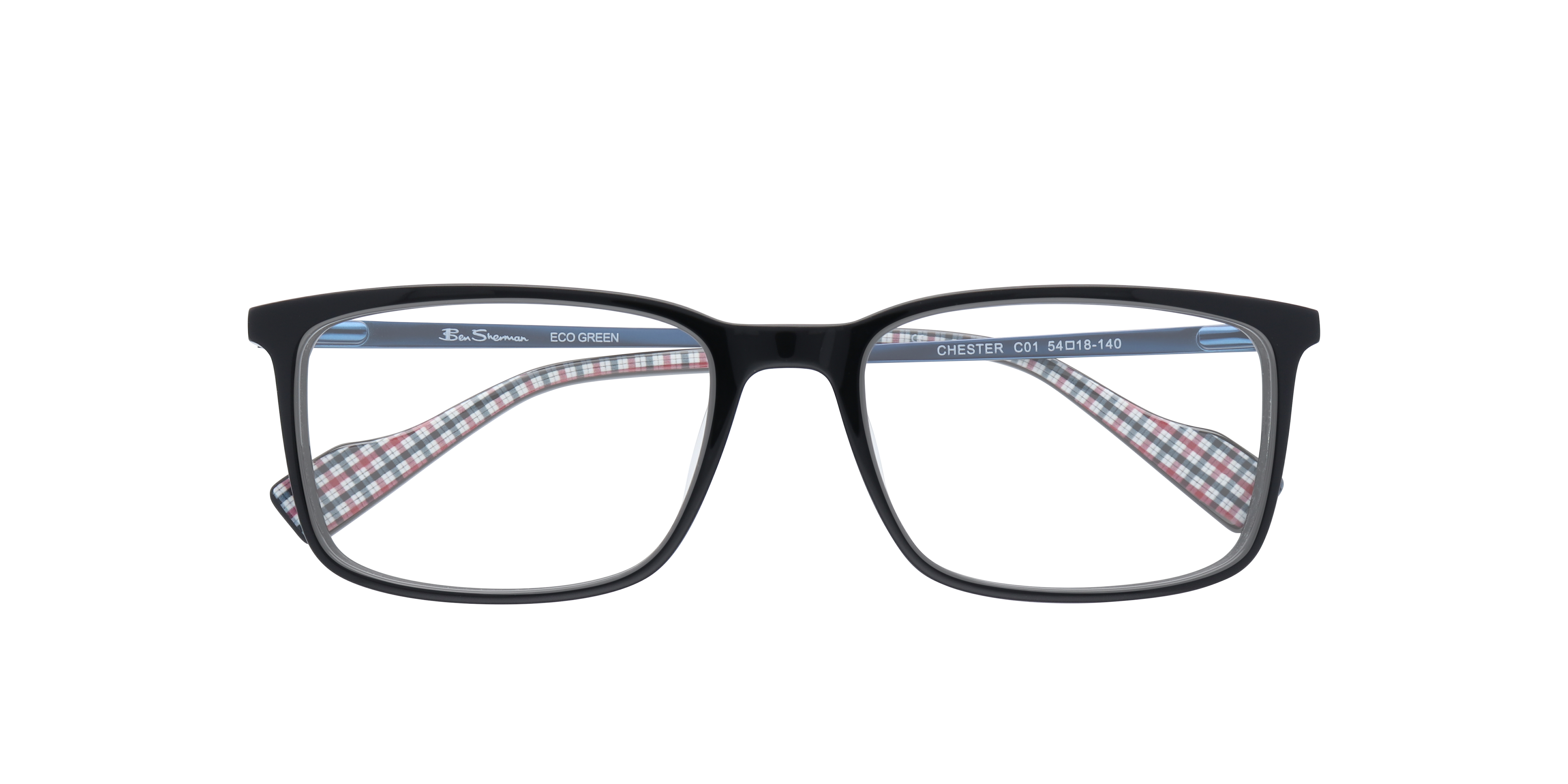 Chester BN Black MetalEyeglass Frames for Glasses Direct, Closed View