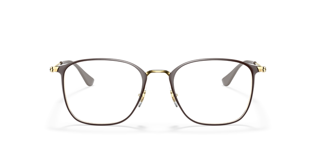 RB6466 Brown On Gold MetalEyeglass Frames for Glasses Direct, Front View