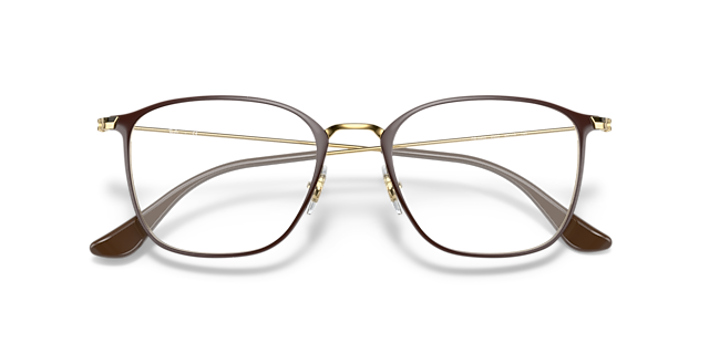 RB6466 Brown On Gold MetalEyeglass Frames for Glasses Direct, Closed View