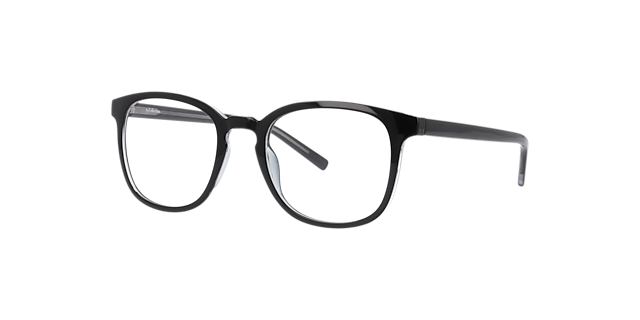 Micah Black On Crystal PlasticEyeglass Frames for Glasses Direct, Angle View