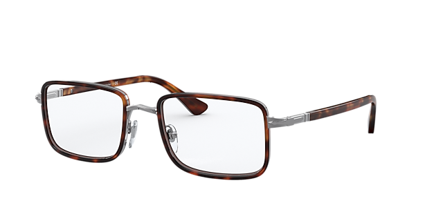 PO2473V Brown Tortoise MetalEyeglass Frames for Glasses Direct, Angle View