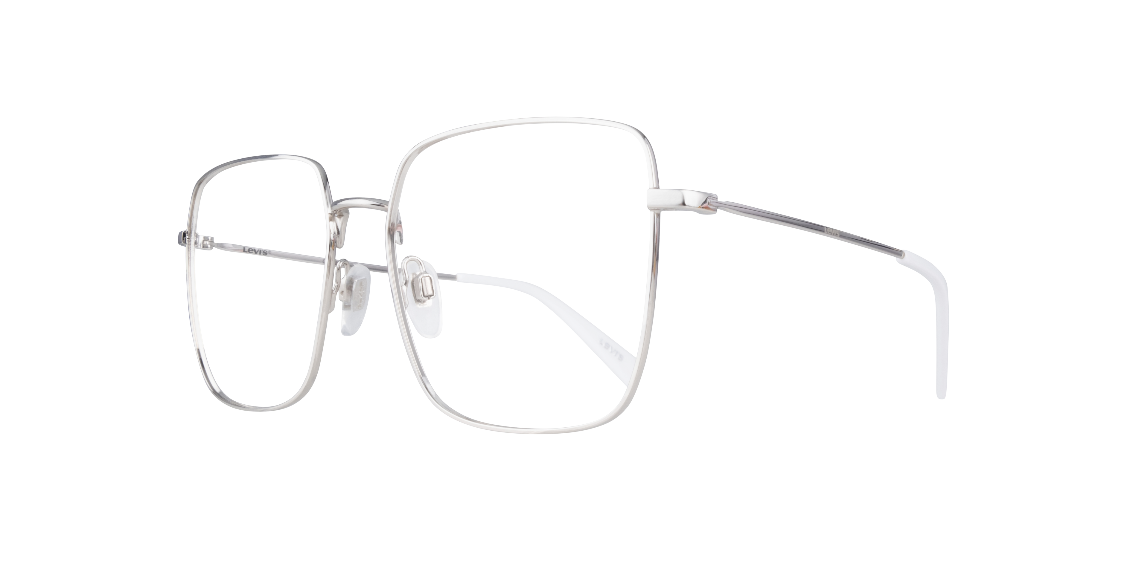 LV 1010 Silver MetalEyeglass Frames for Glasses Direct, Angle View