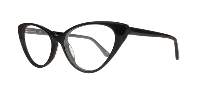 Harriet Black AcetateEyeglass Frames for Glasses Direct, Angle View