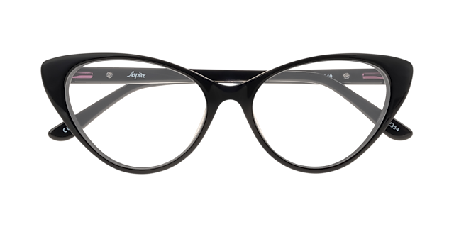 Harriet Black AcetateEyeglass Frames for Glasses Direct, Closed View