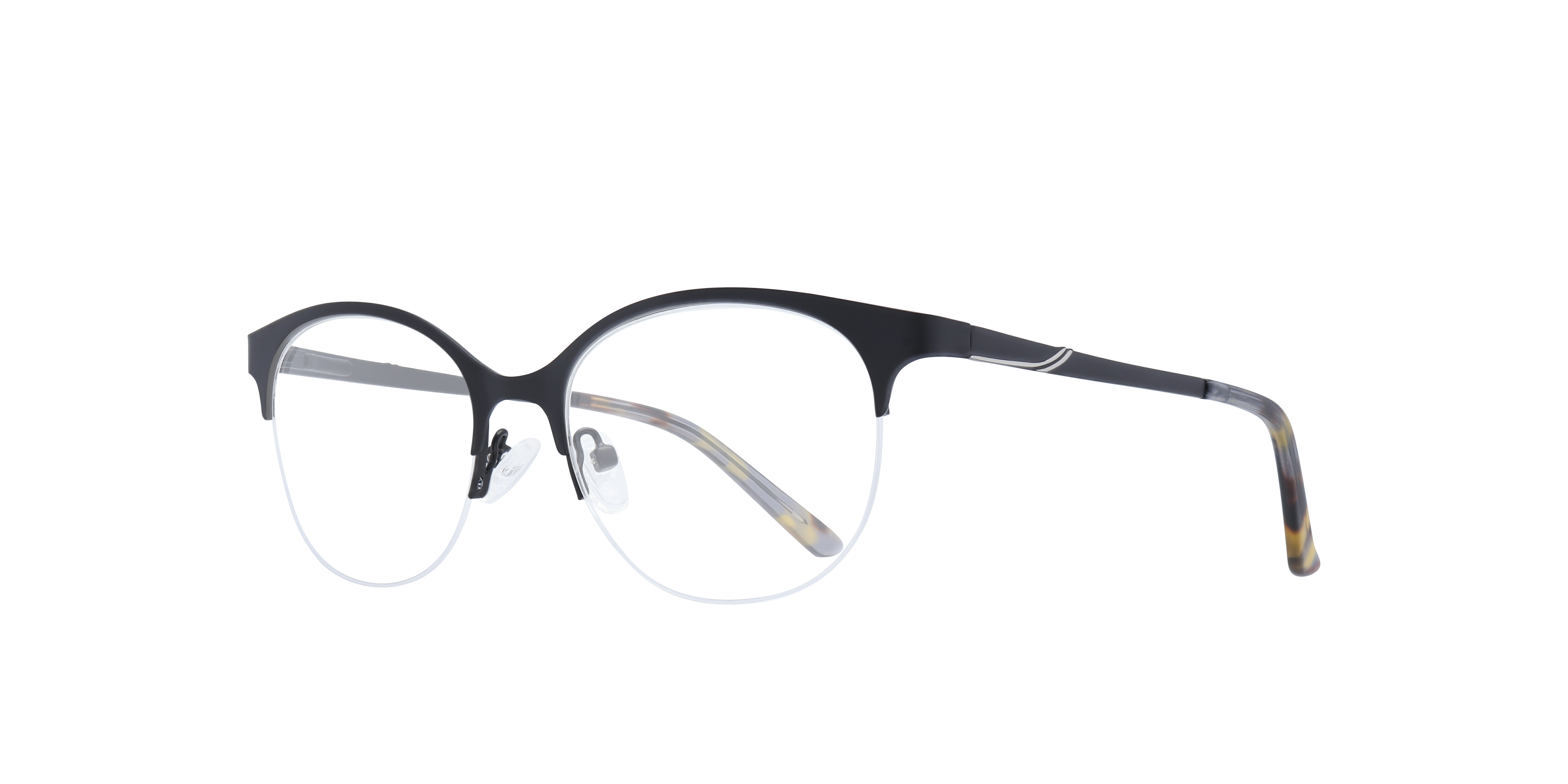 Scarlett Matte Black MetalEyeglass Frames for Glasses Direct, Angle View