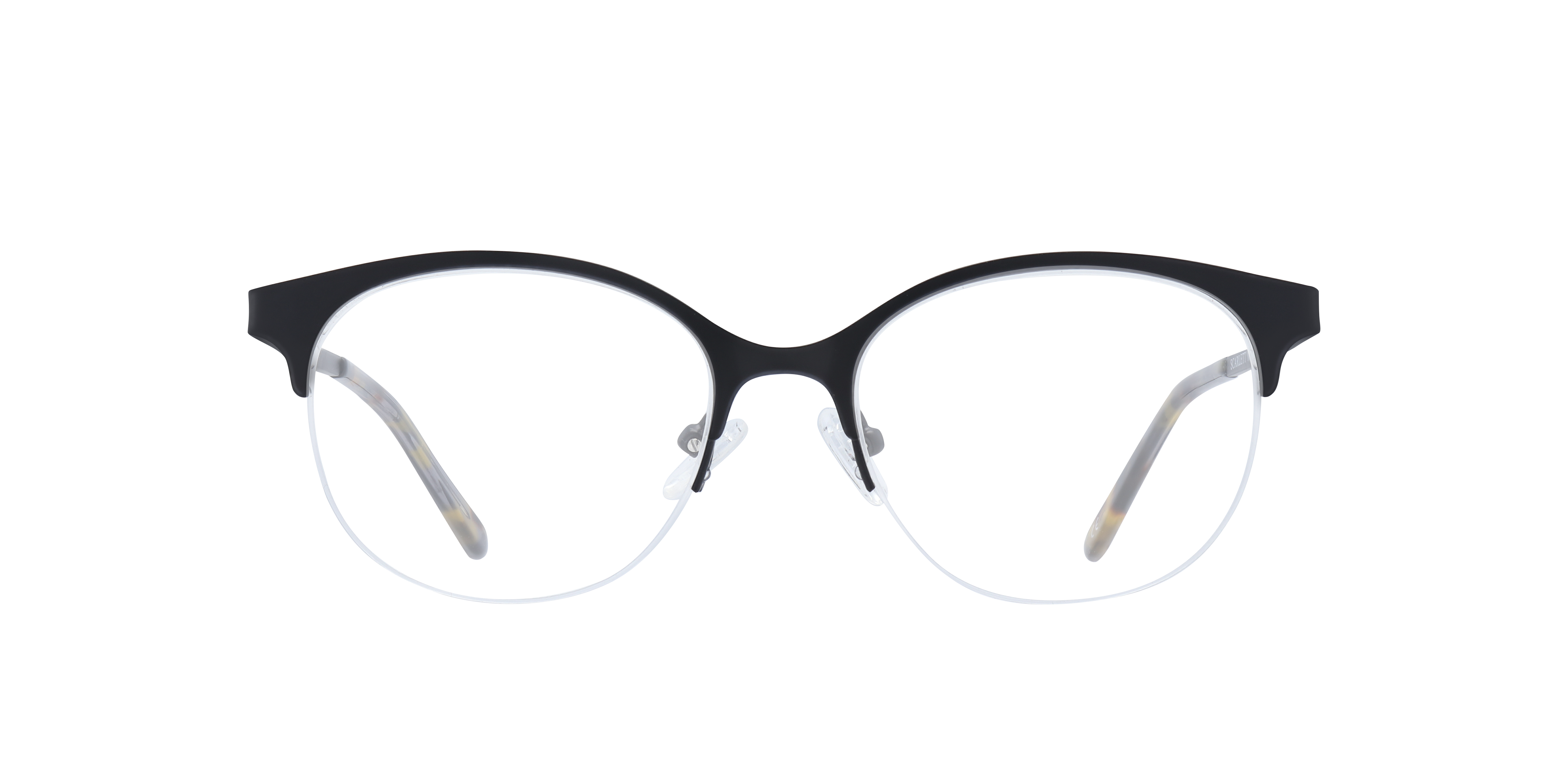 Scarlett Matte Black MetalEyeglass Frames for Glasses Direct, Front View
