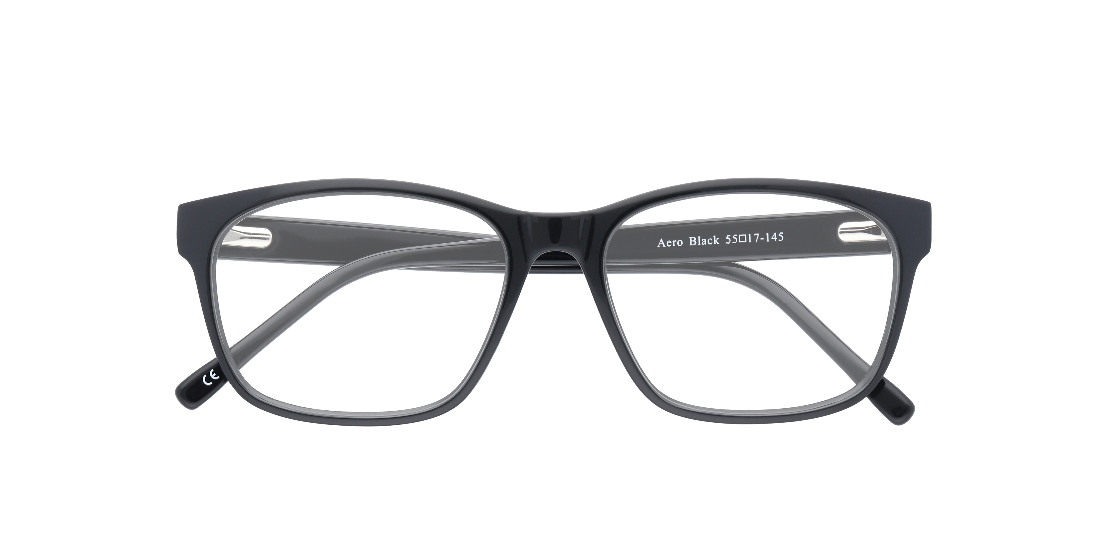Aero Black AcetateEyeglass Frames for Glasses Direct, Closed View