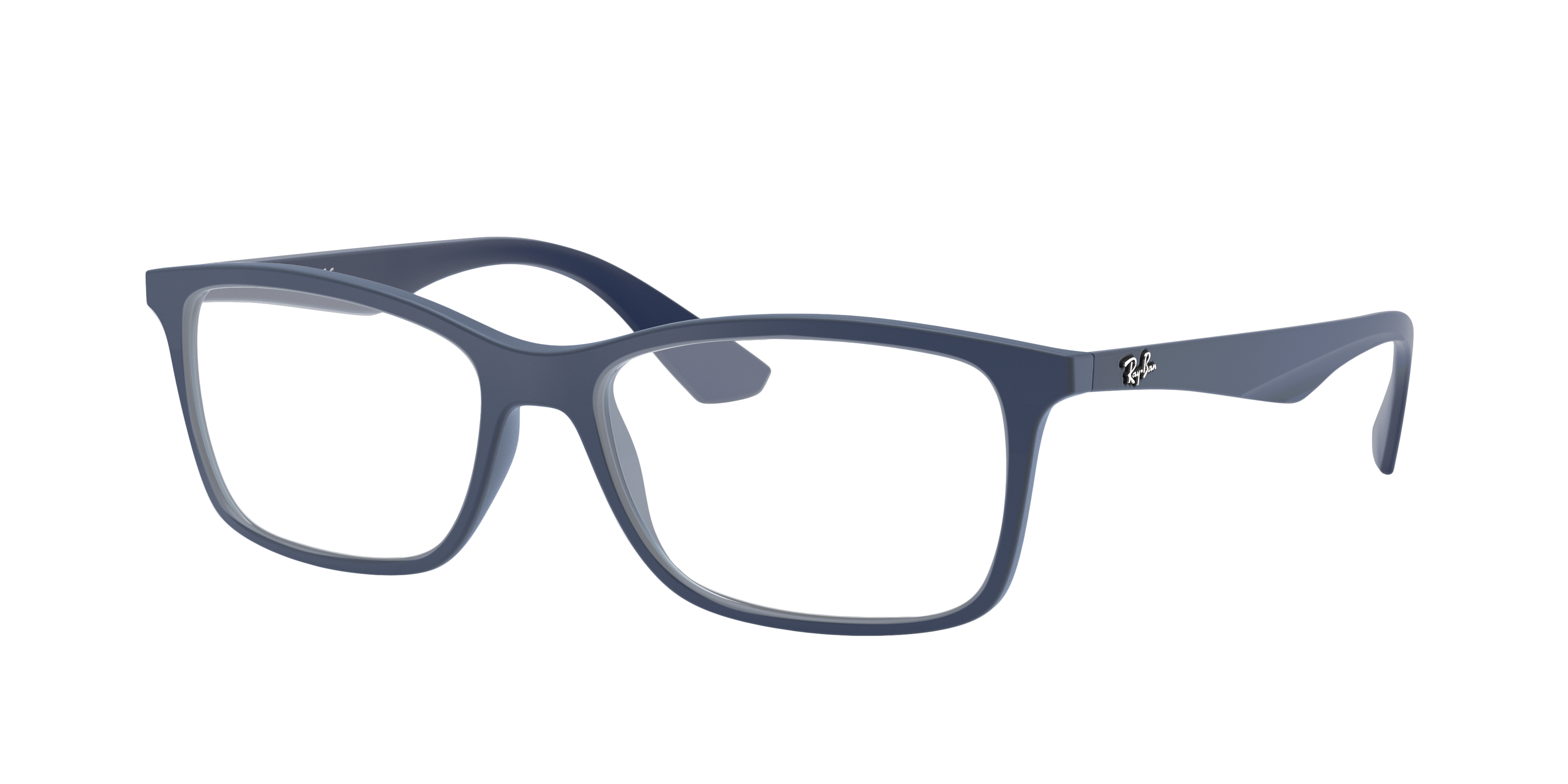 RB7047 Transparent Blue PlasticEyeglass Frames for Glasses Direct, Angle View