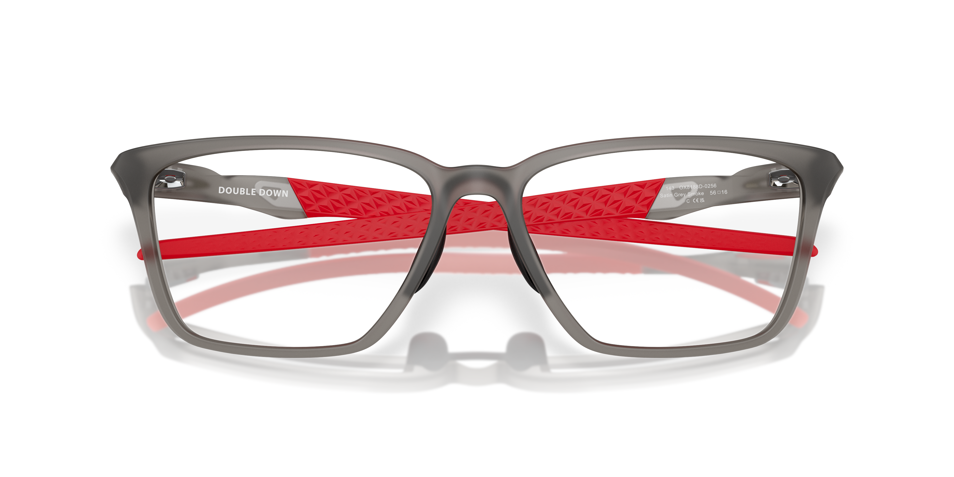 Double Down Satin Grey Smoke PlasticEyeglass Frames for Glasses Direct, Closed View