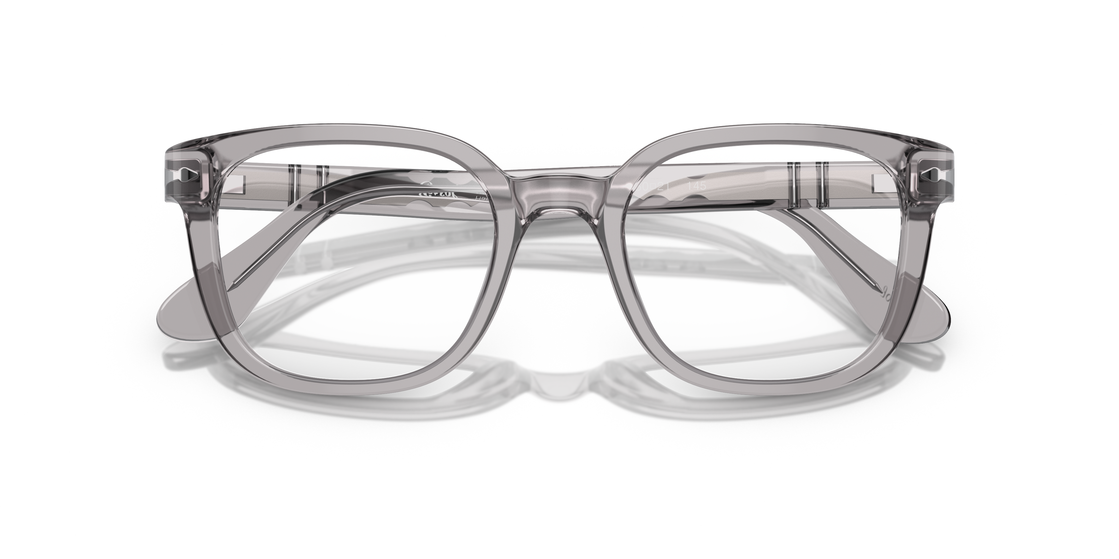 PO3263V Transparent Grey AcetateEyeglass Frames for Glasses Direct, Closed View