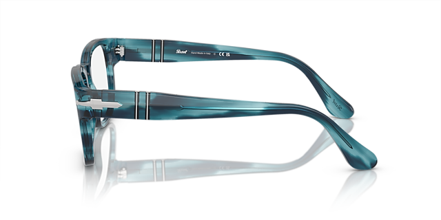 PO3334V Striped Blue AcetateEyeglass Frames for Glasses Direct, Side View