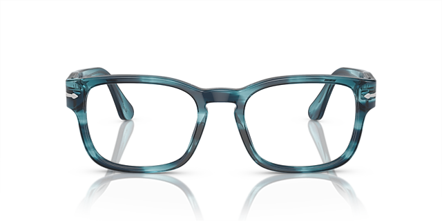 PO3334V Striped Blue AcetateEyeglass Frames for Glasses Direct, Front View