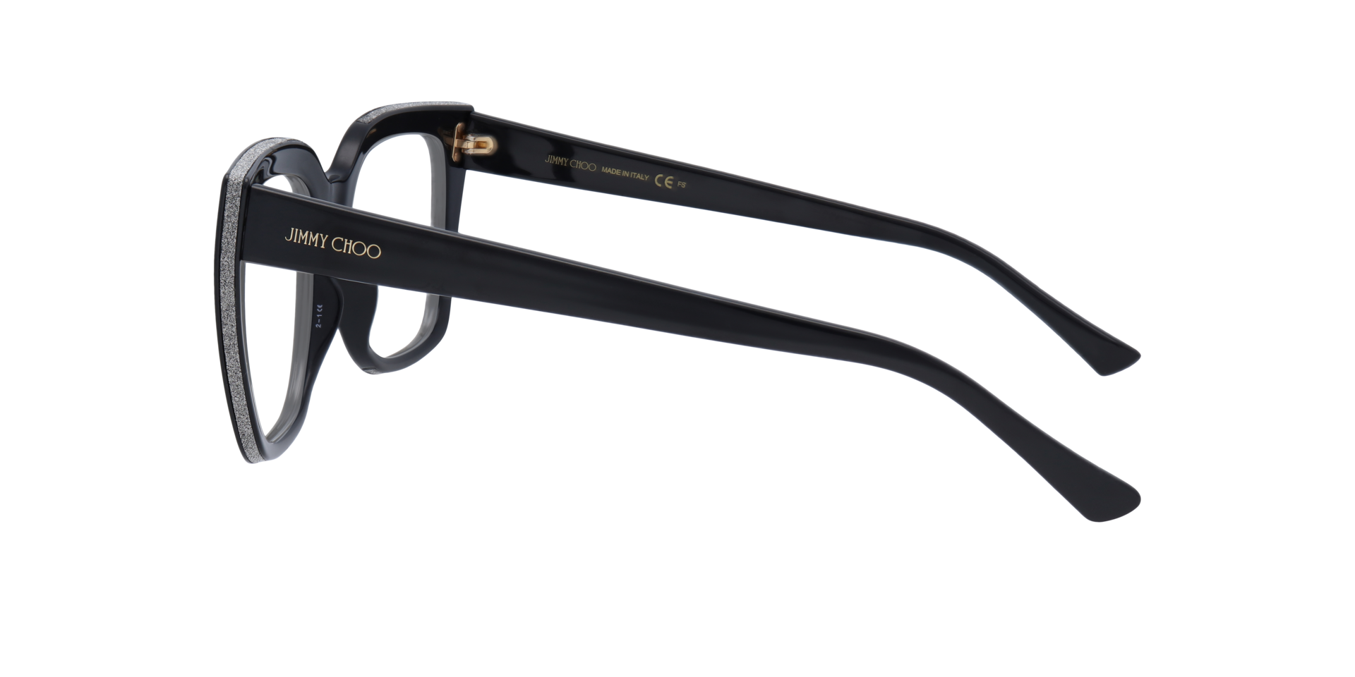 JC329 Black PlasticEyeglass Frames for Glasses Direct, Side View