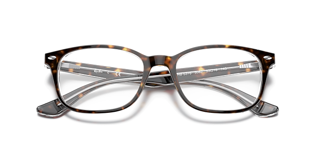 RB5375 Havana On Transparent AcetateSunglass Frames for Glasses Direct, Closed View
