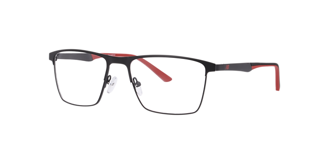 Nb4191 Black Red MetalEyeglass Frames for Glasses Direct, Angle View