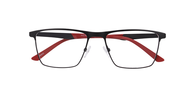 Nb4191 Black Red MetalEyeglass Frames for Glasses Direct, Closed View