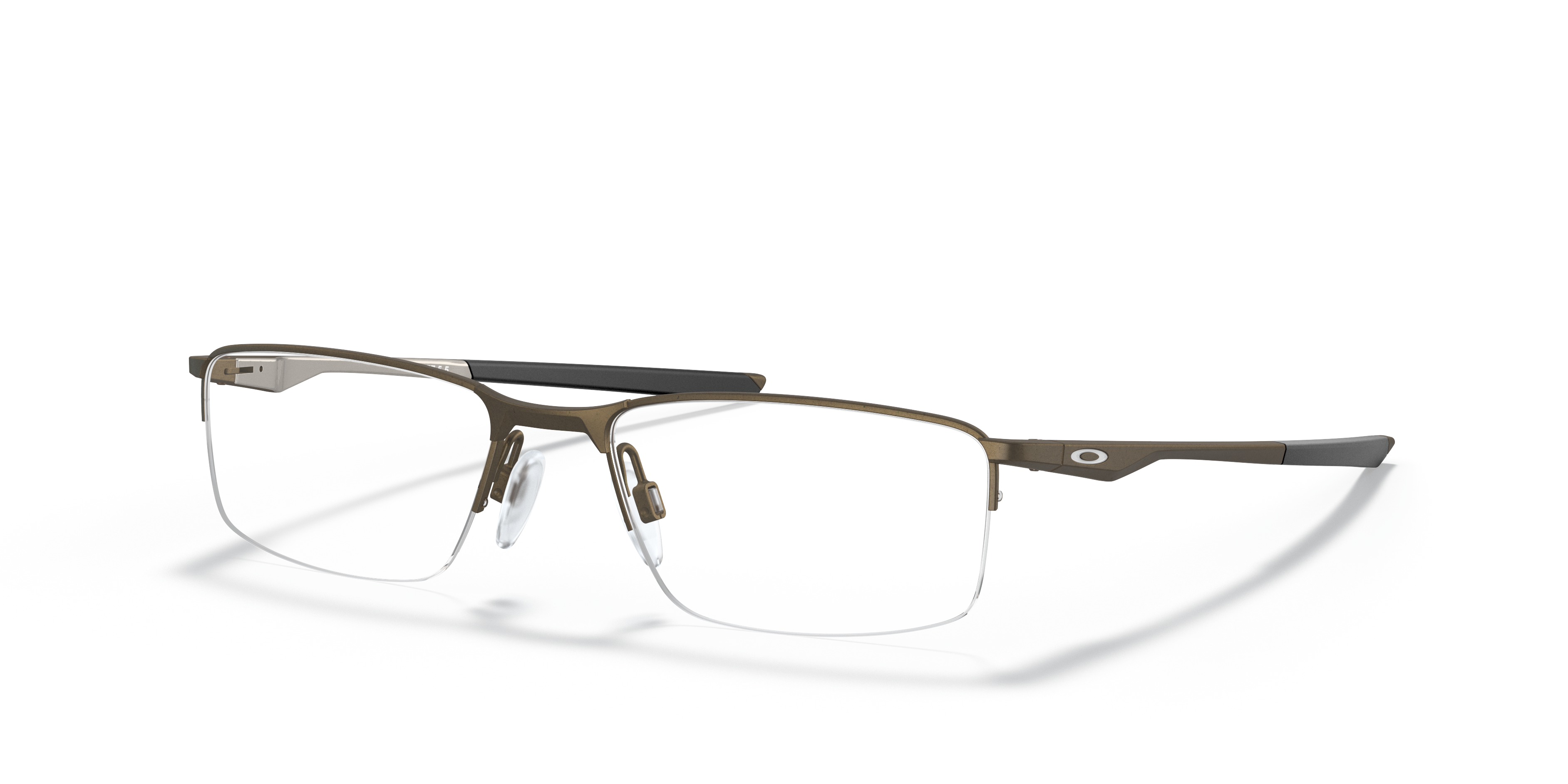 Socket 5.5 Satin Lead MetalEyeglass Frames for Glasses Direct, Angle View