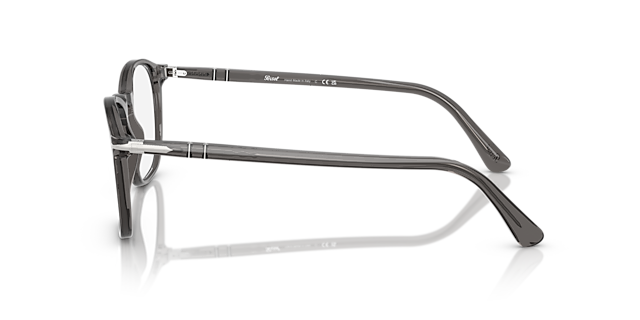 PO3007VM Transparent Grey AcetateEyeglass Frames for Glasses Direct, Side View