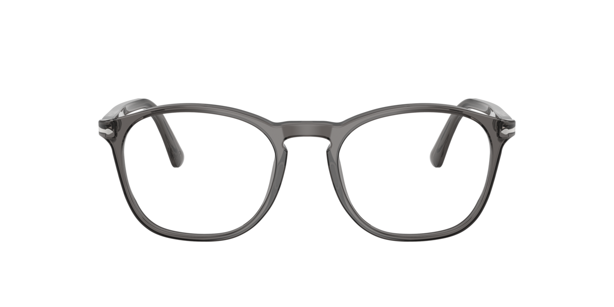 Persol Men's Transparent Grey Square Acetate Eyeglasses Online - Full Rim - Po3007vm
