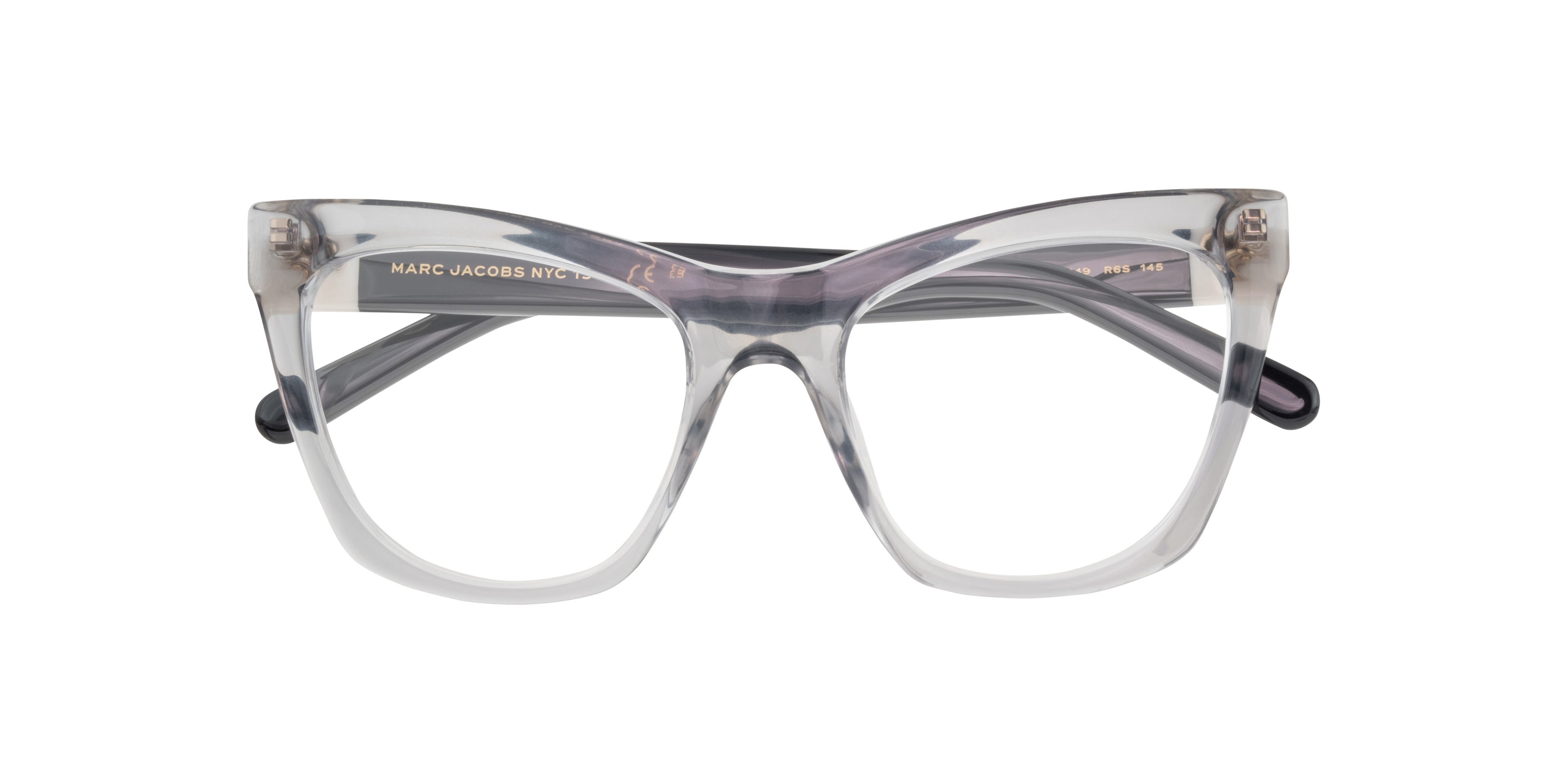 MARC 649 Grey Black PlasticEyeglass Frames for Glasses Direct, Closed View