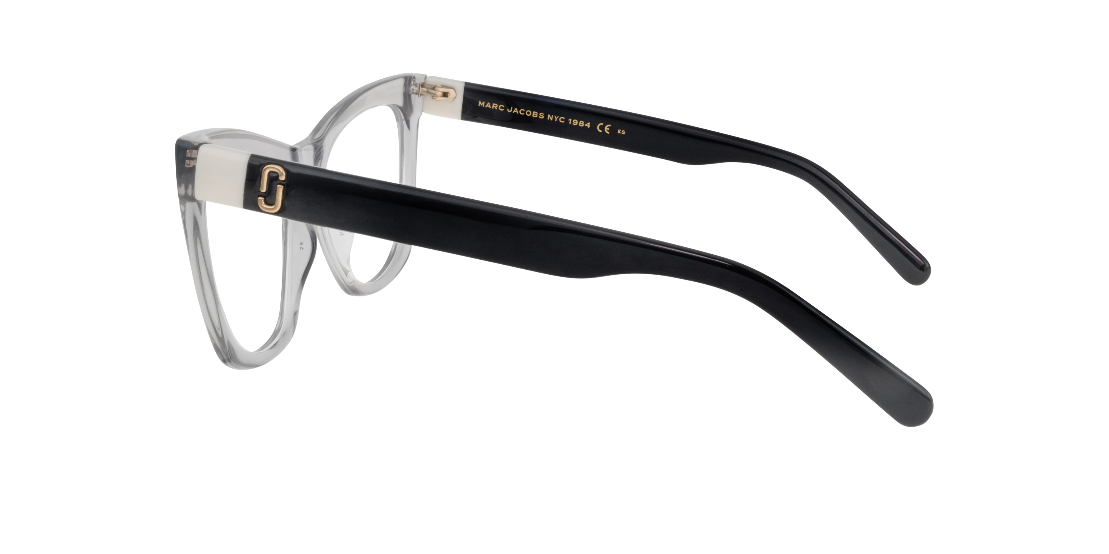 MARC 649 Grey Black PlasticEyeglass Frames for Glasses Direct, Side View