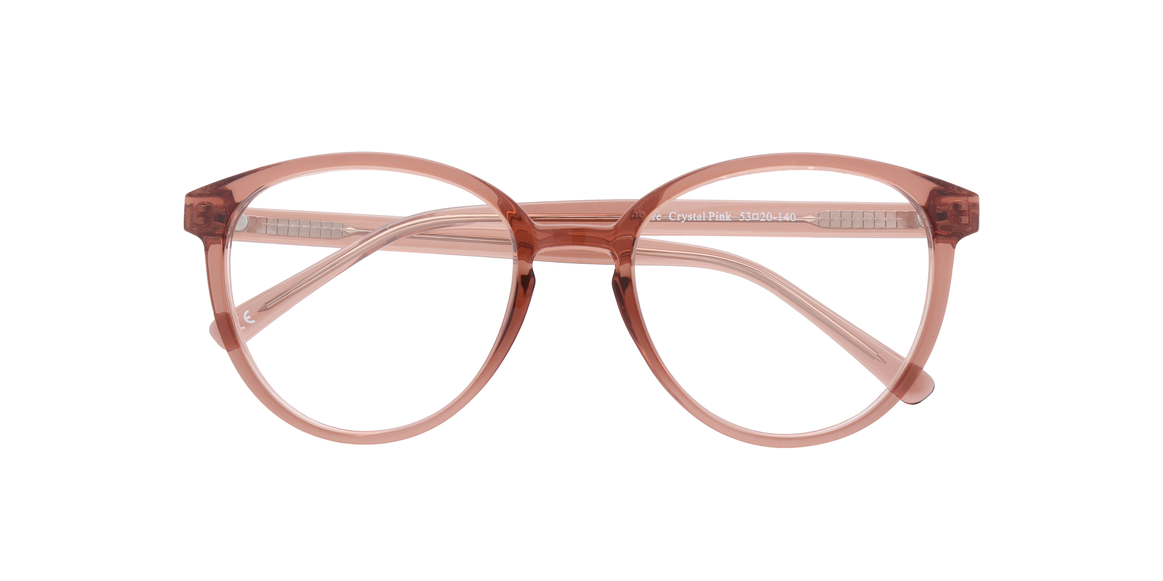 Claire Crystal Pink PlasticEyeglass Frames for Glasses Direct, Closed View