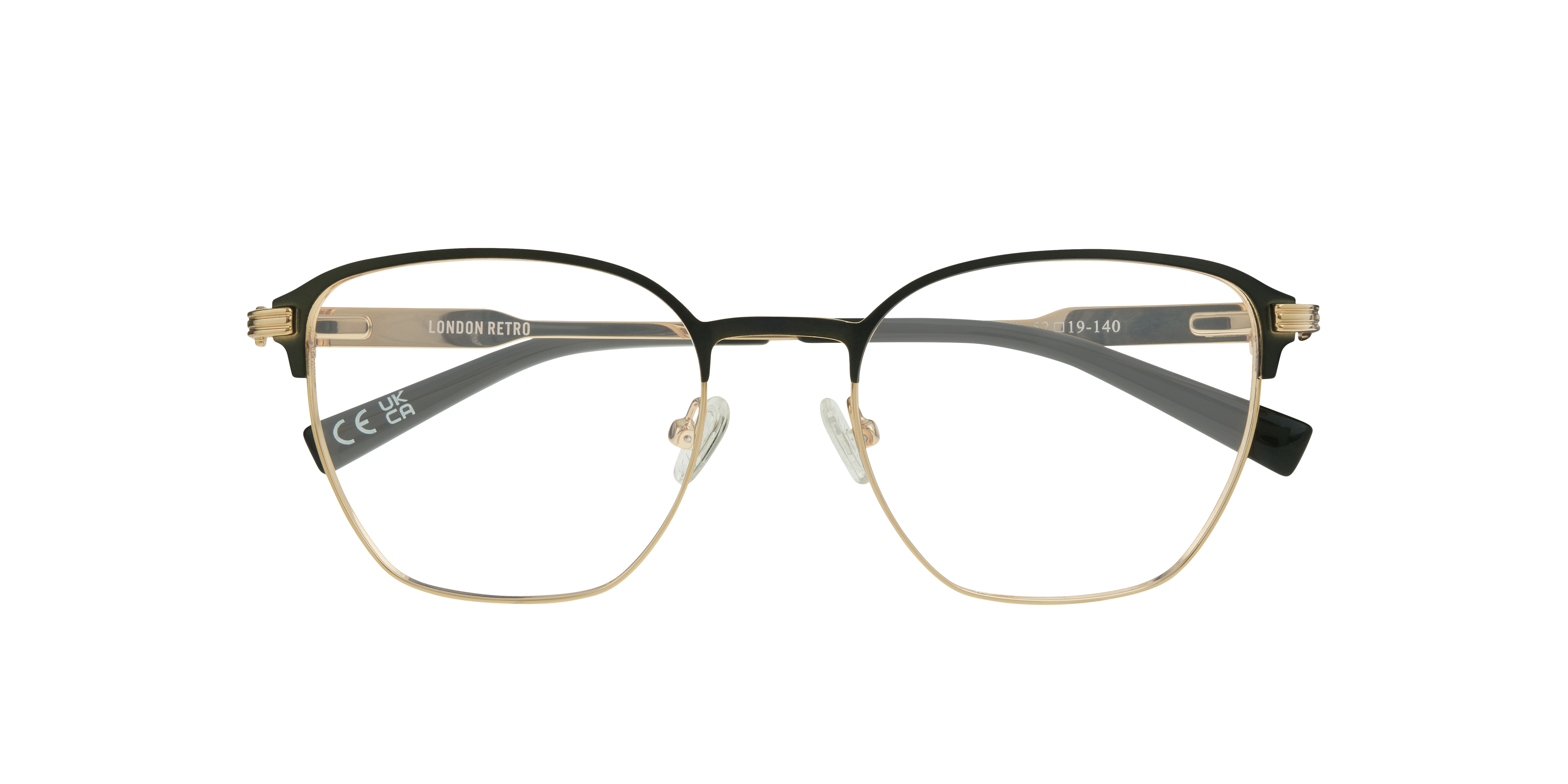 Keith Matte Green & Gold MetalEyeglass Frames for Glasses Direct, Closed View