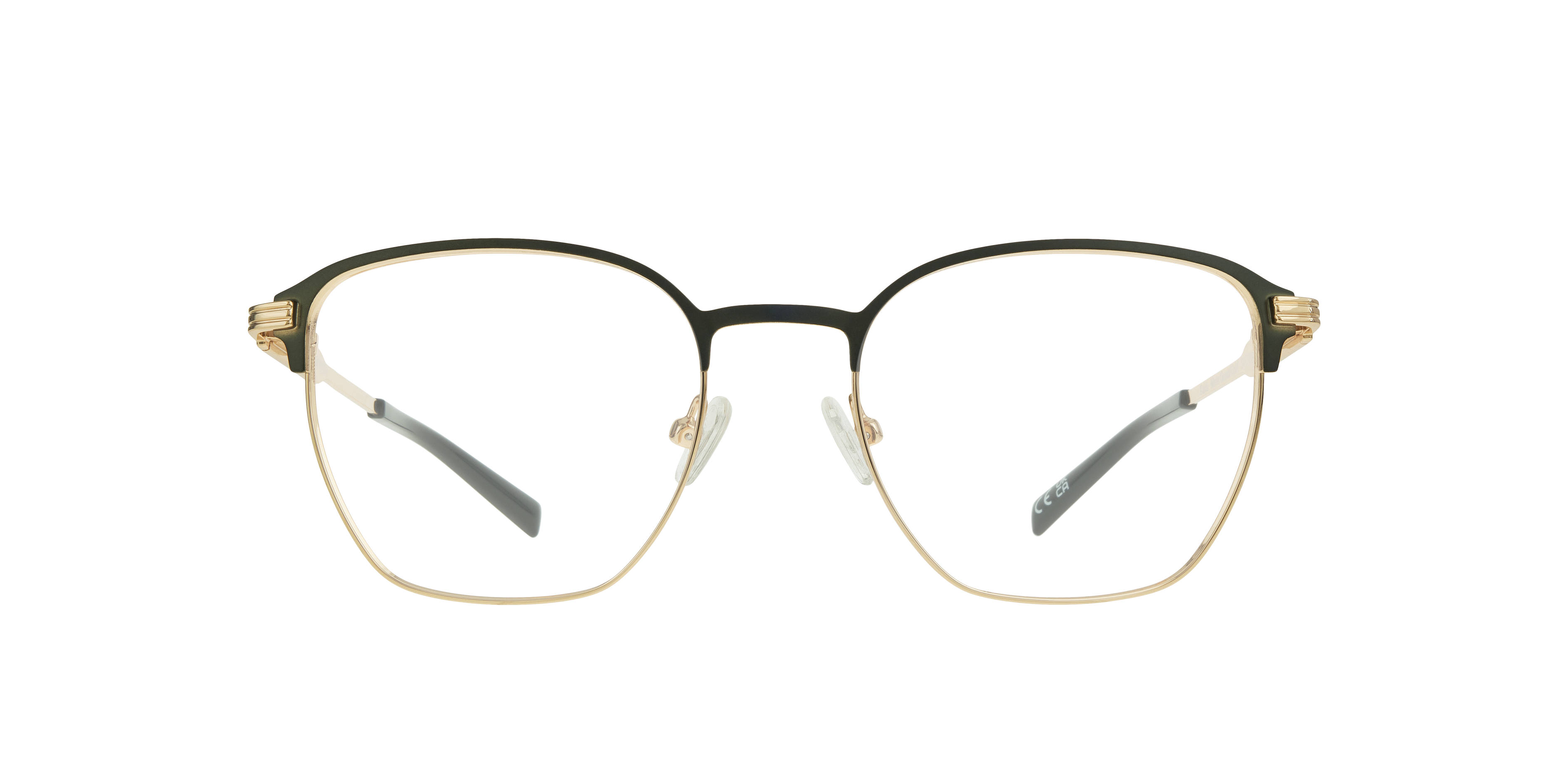 Keith Matte Green & Gold MetalEyeglass Frames for Glasses Direct, Front View