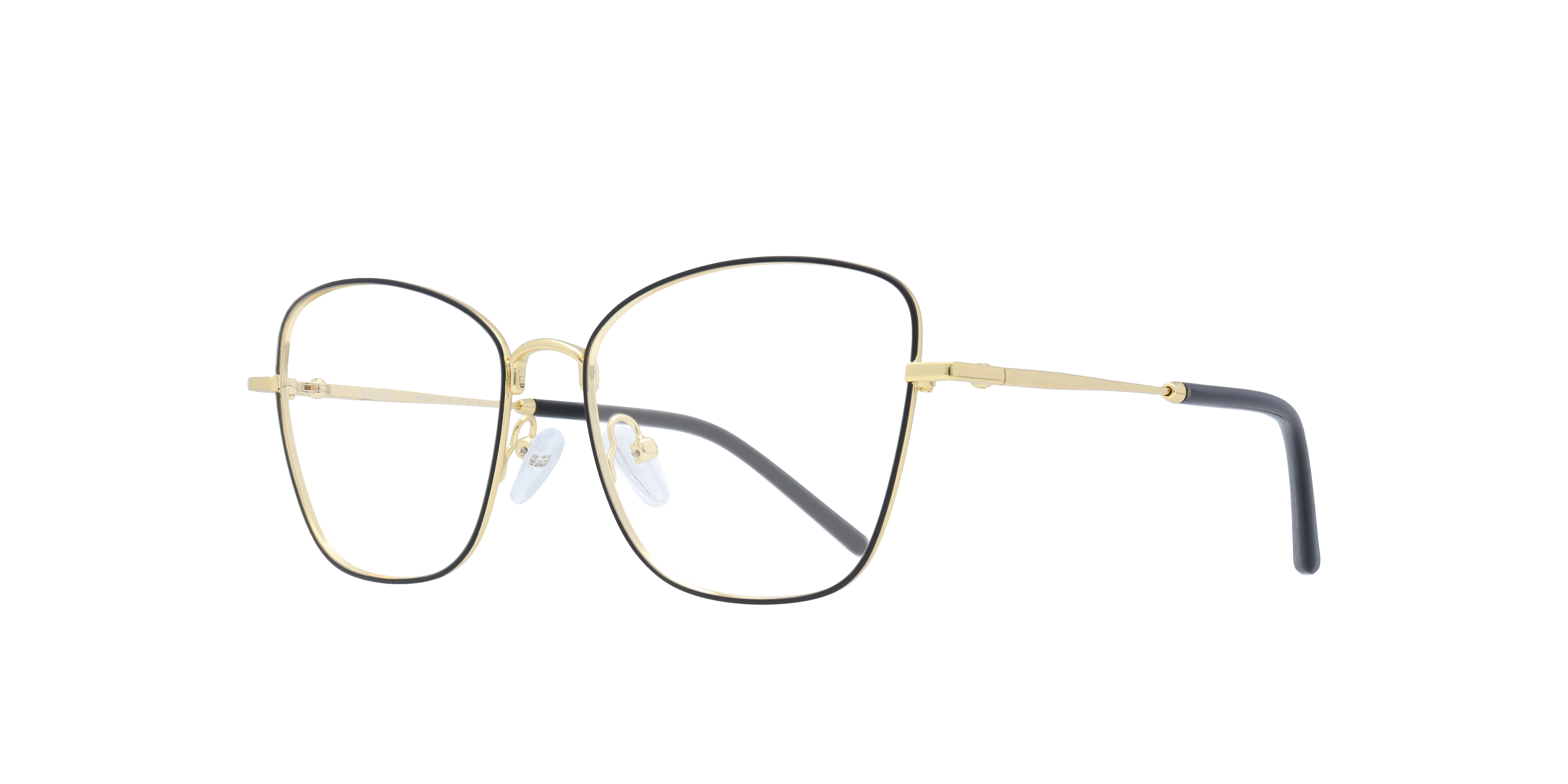 Roma Black MetalEyeglass Frames for Glasses Direct, Angle View
