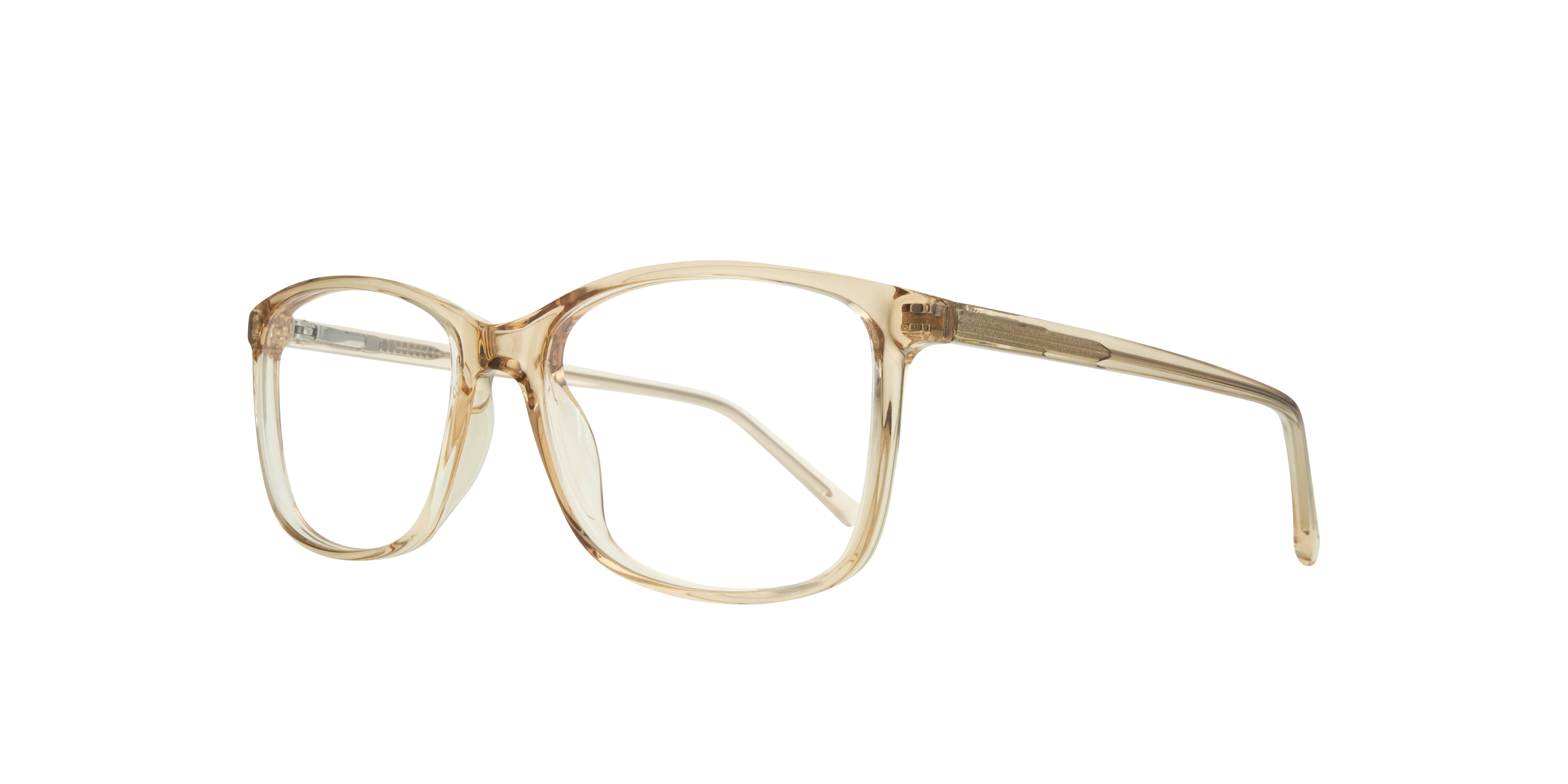 Jax Crystal Nude PlasticEyeglass Frames for Glasses Direct, Angle View