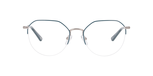 Notting Hill Green & Silver MetalEyeglass Frames for Glasses Direct, Front View