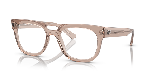 RB7226 Transparent Light Brown PlasticSunglass Frames for Glasses Direct, Angle View