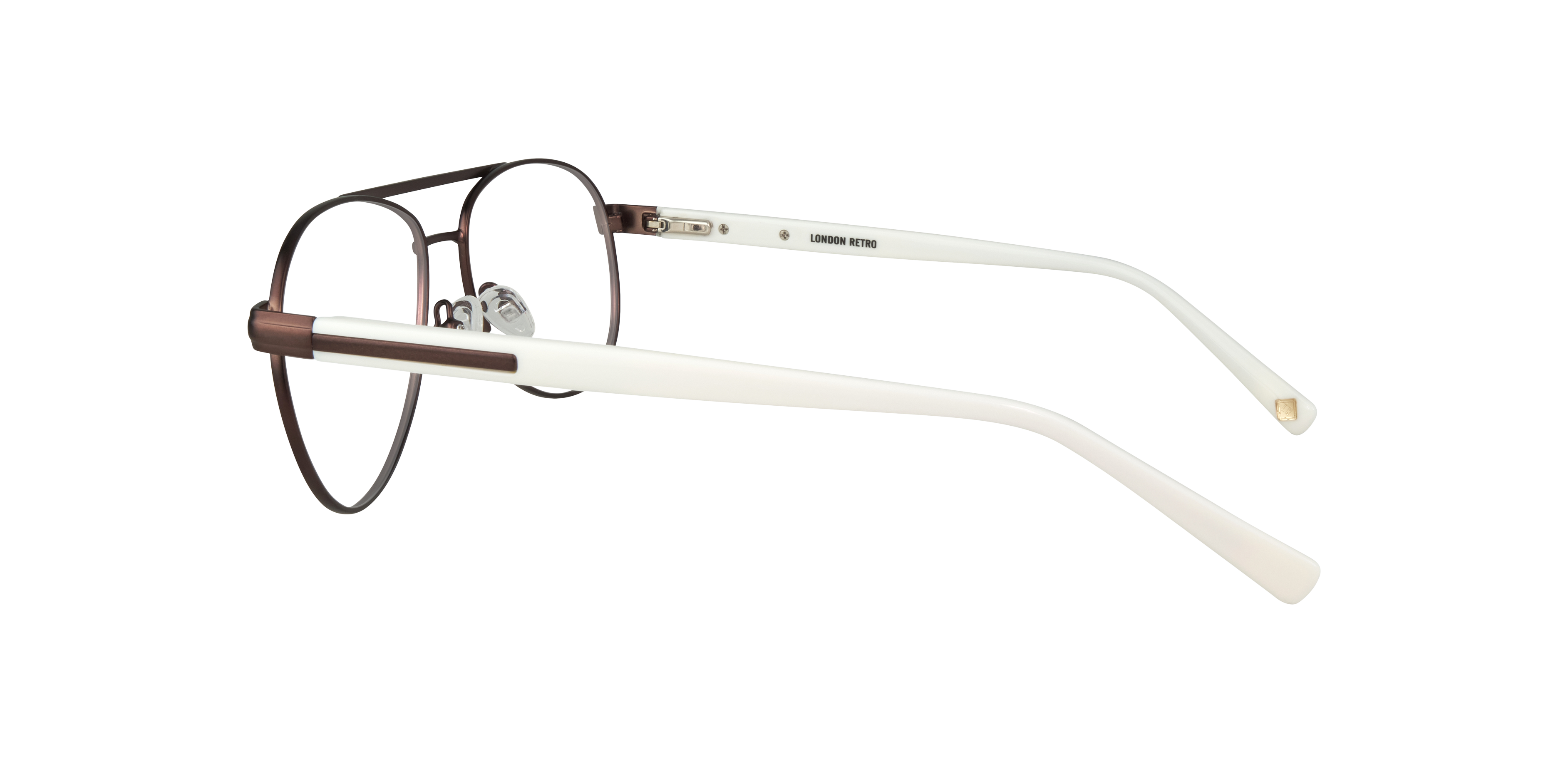 Jenson Matte Brown MetalEyeglass Frames for Glasses Direct, Side View