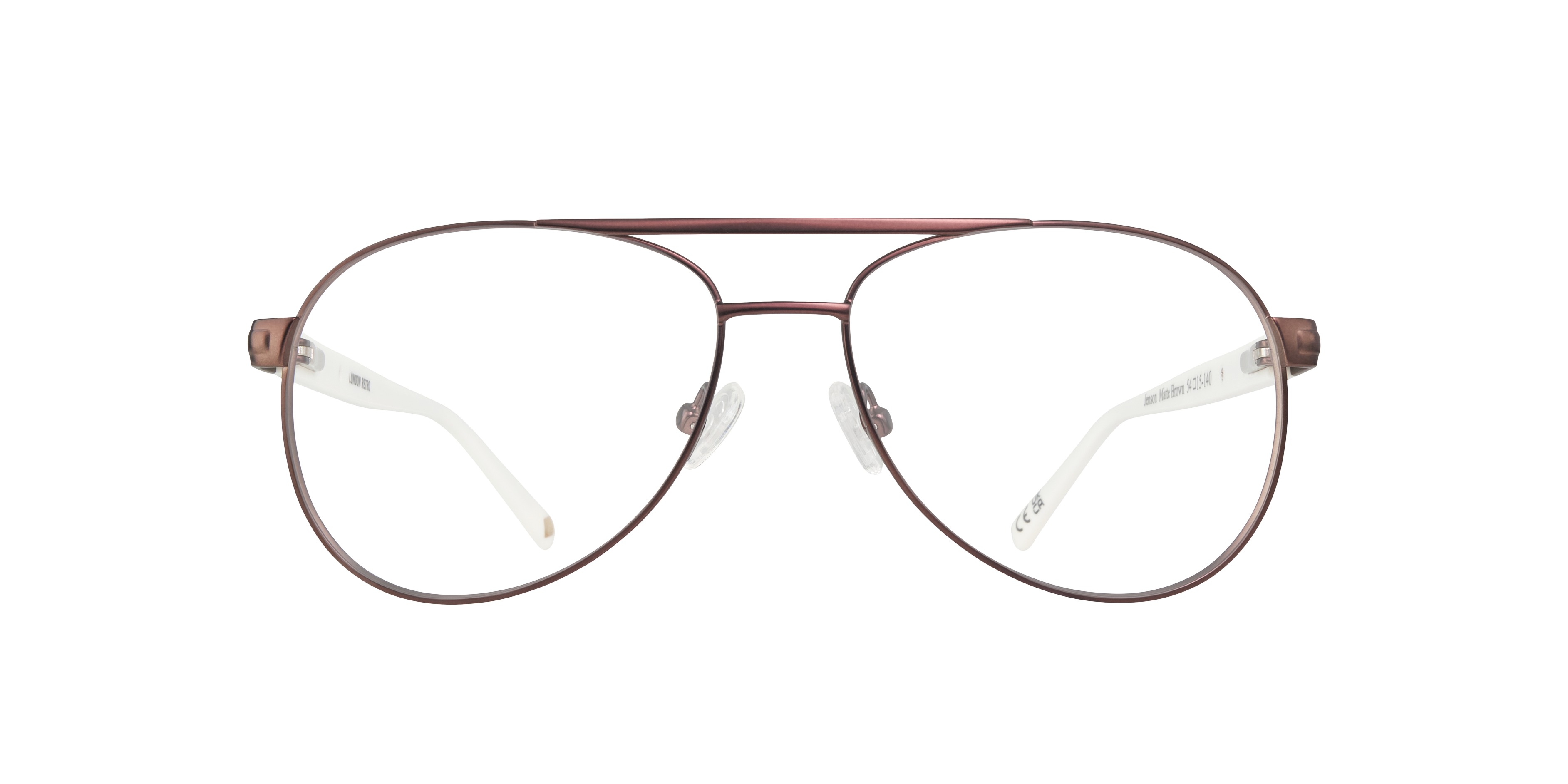 Jenson Matte Brown MetalEyeglass Frames for Glasses Direct, Front View