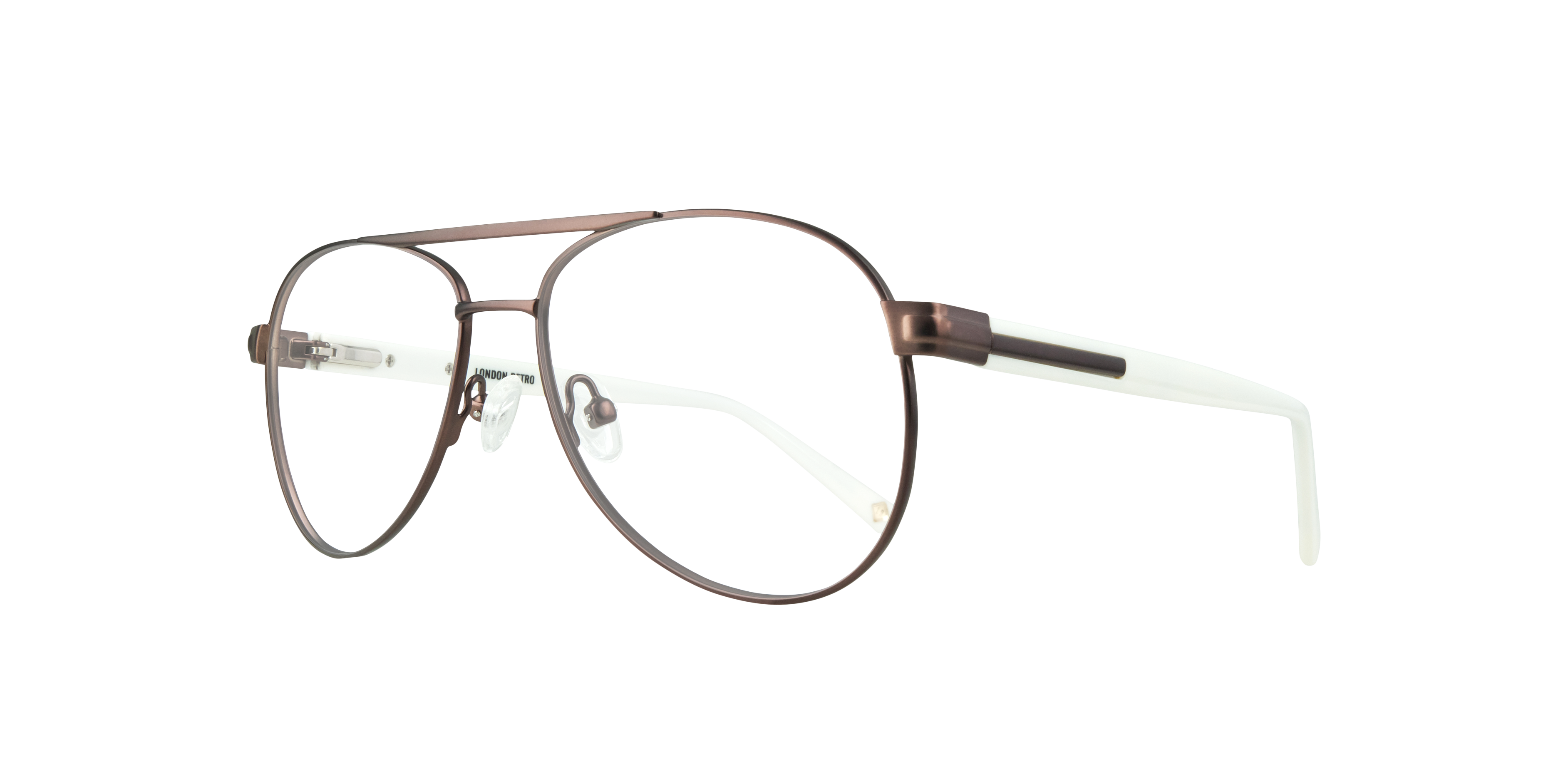 Jenson Matte Brown MetalEyeglass Frames for Glasses Direct, Angle View