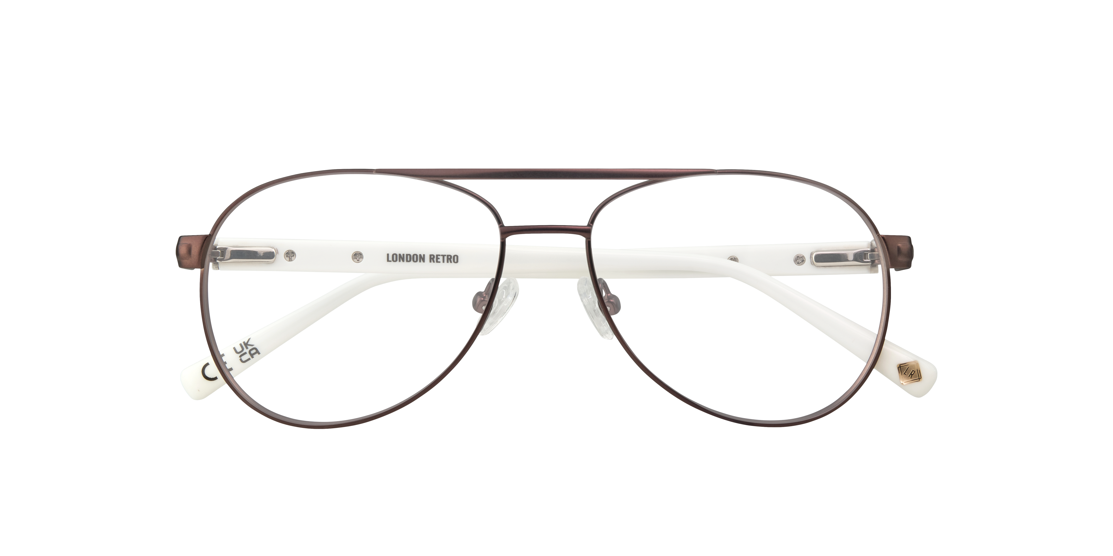 Jenson Matte Brown MetalEyeglass Frames for Glasses Direct, Closed View