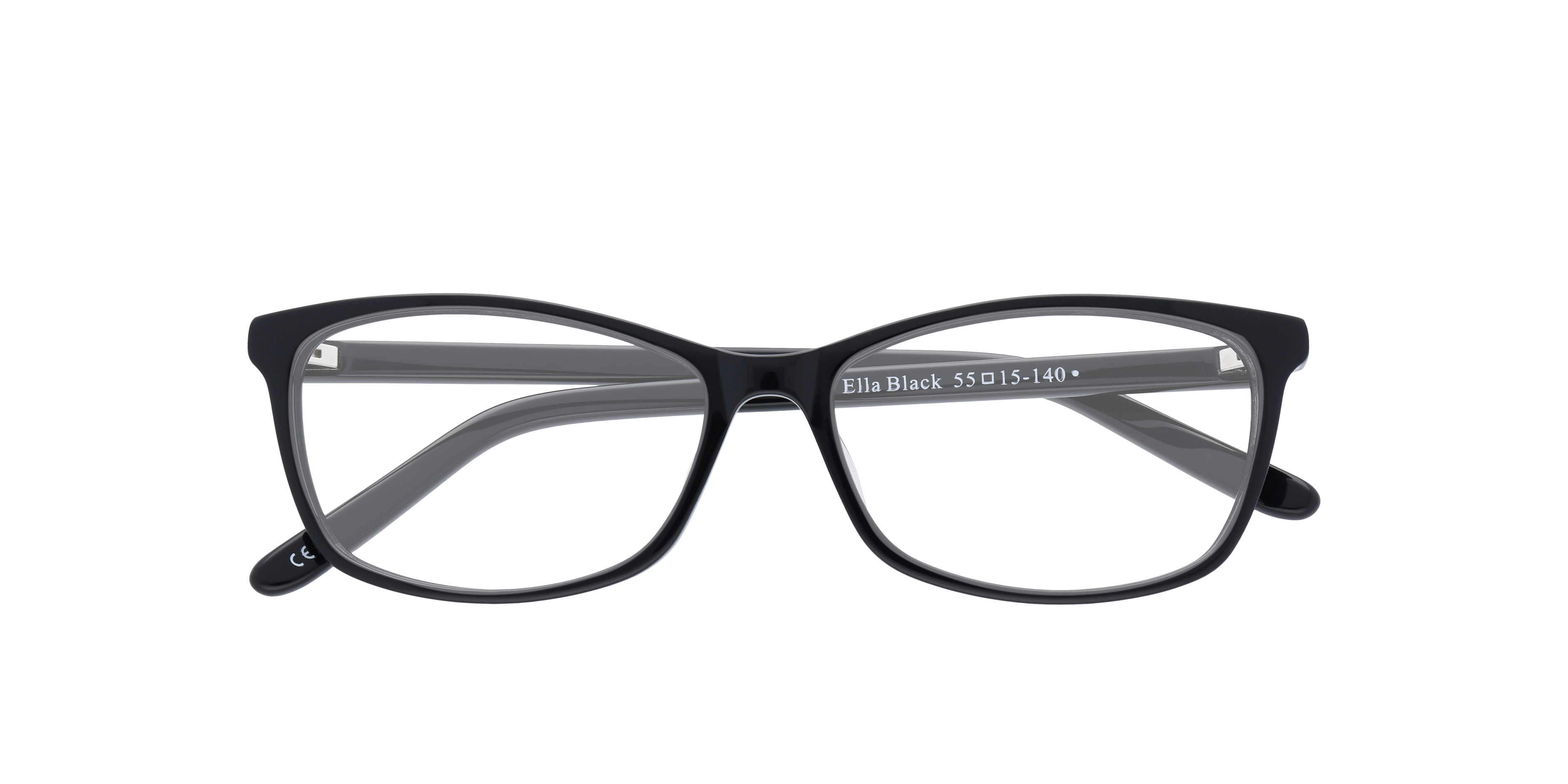 Ella Black AcetateEyeglass Frames for Glasses Direct, Closed View