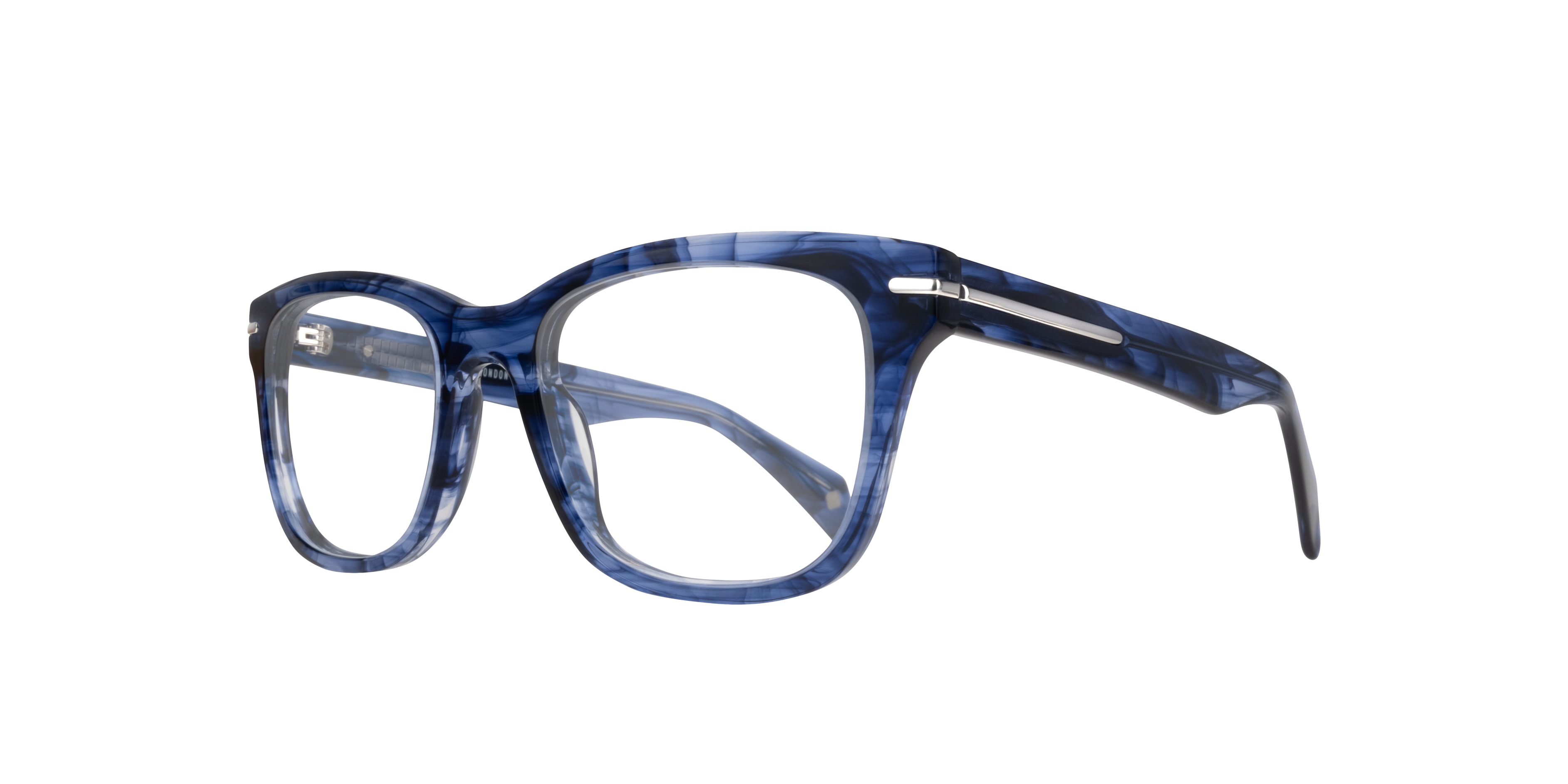 Hammersmith Blue Horn AcetateEyeglass Frames for Glasses Direct, Angle View