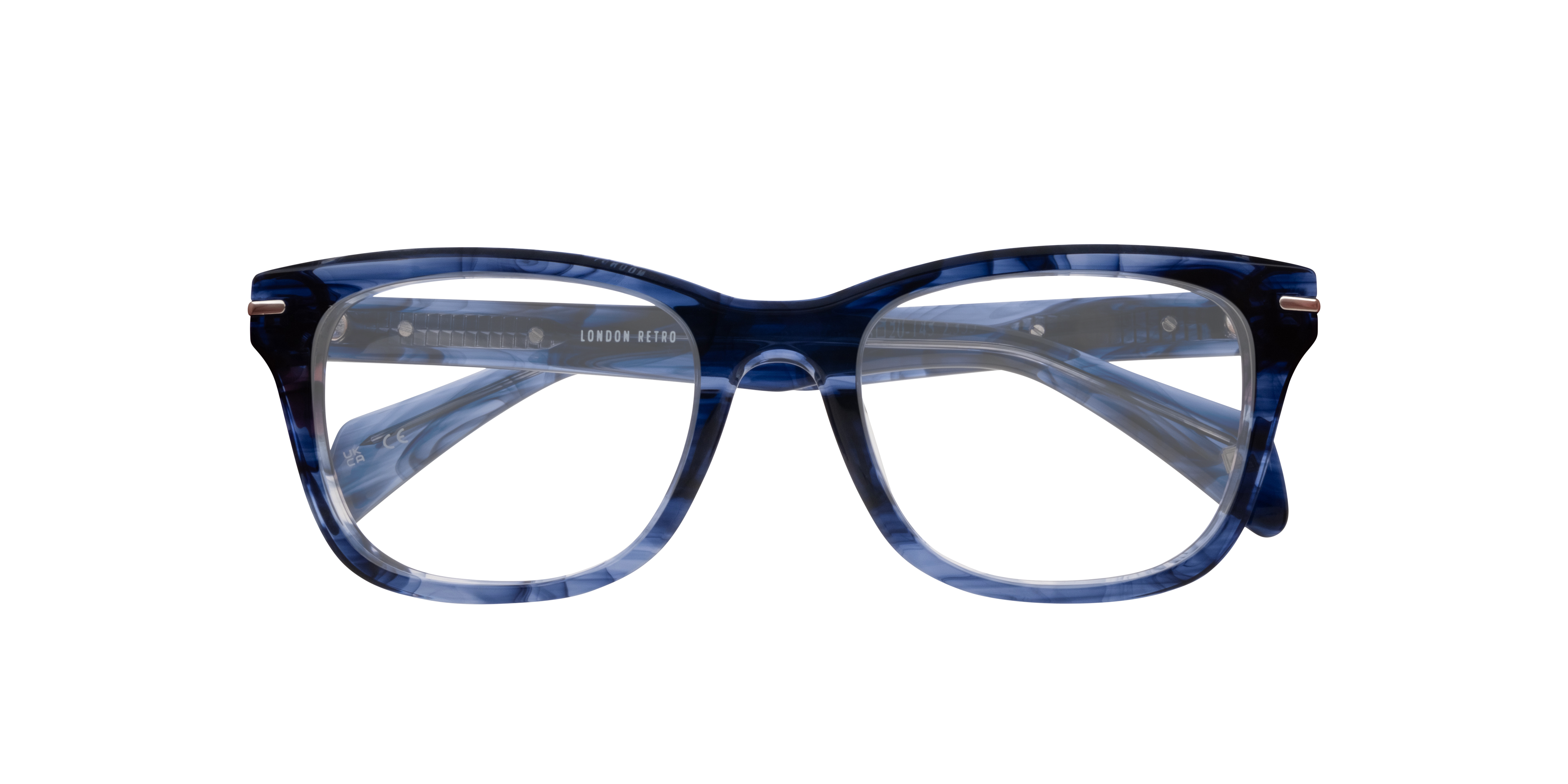 Hammersmith Blue Horn AcetateEyeglass Frames for Glasses Direct, Closed View